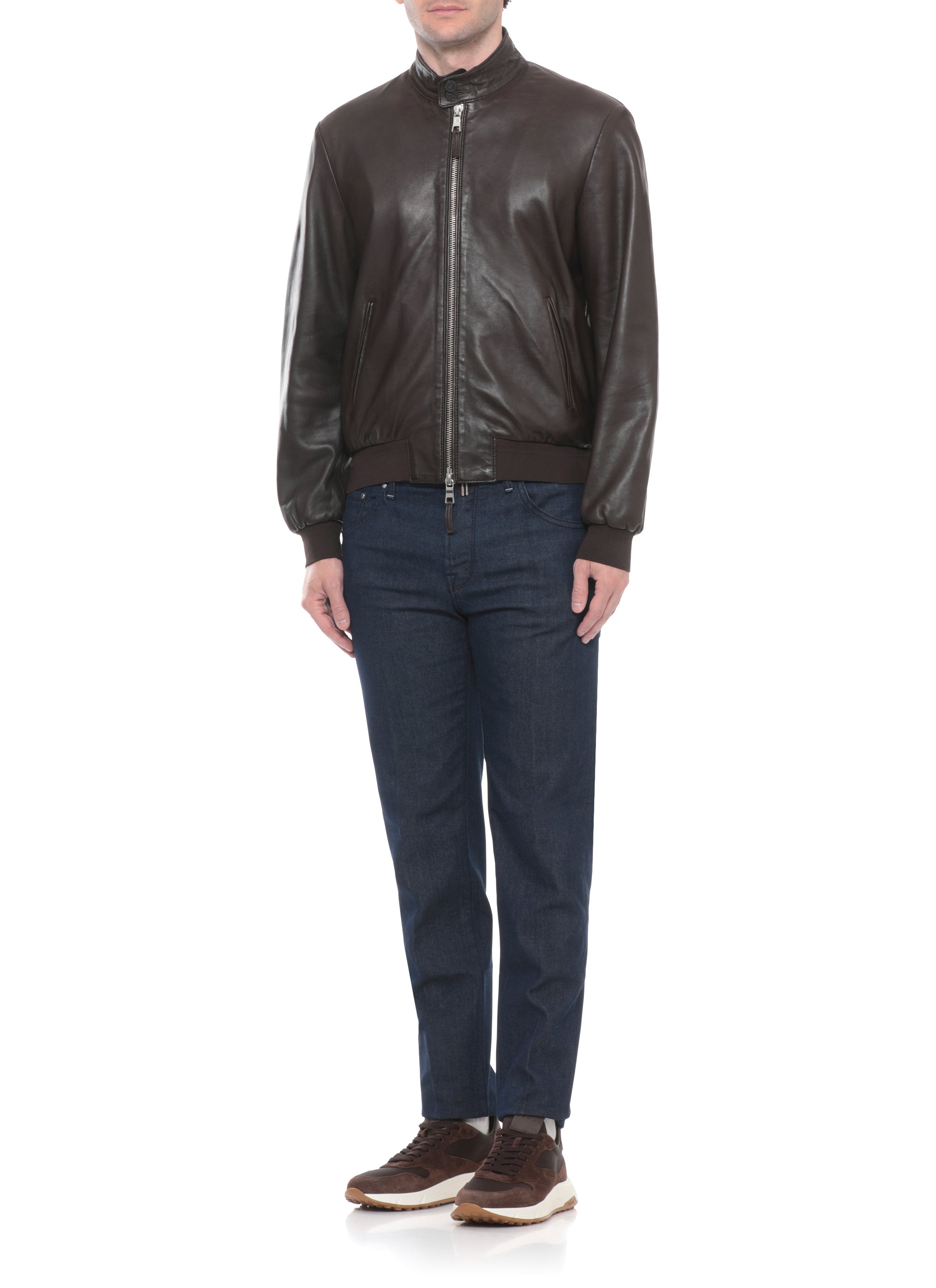The Jack Leathers Jackets Brown Cow Leather Lining: Polyester