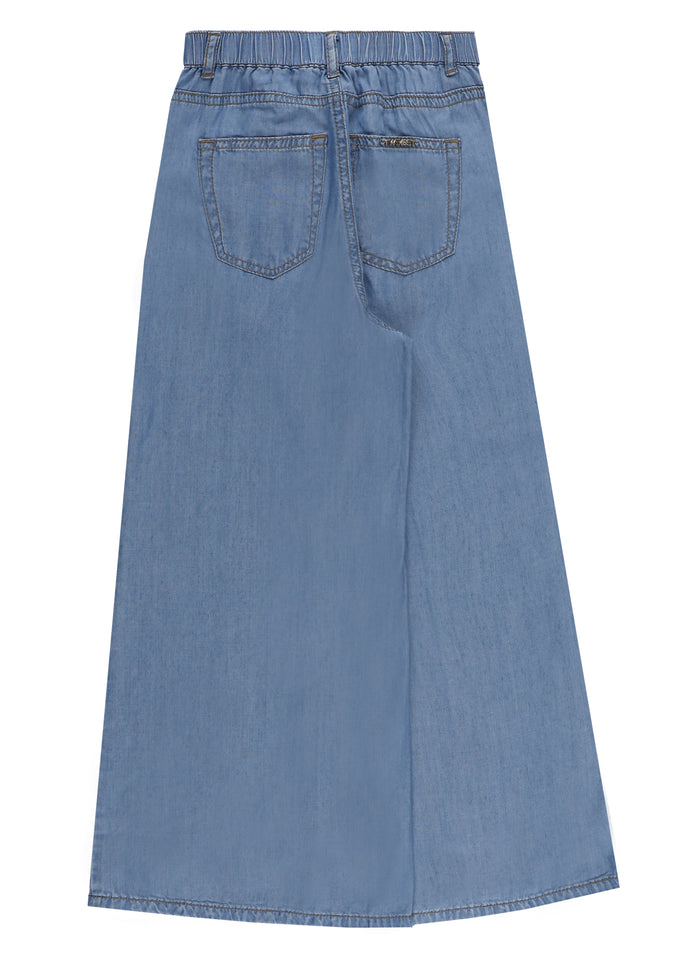 Twin-Set Trousers Chambray Mid Blue Polyester Cotton