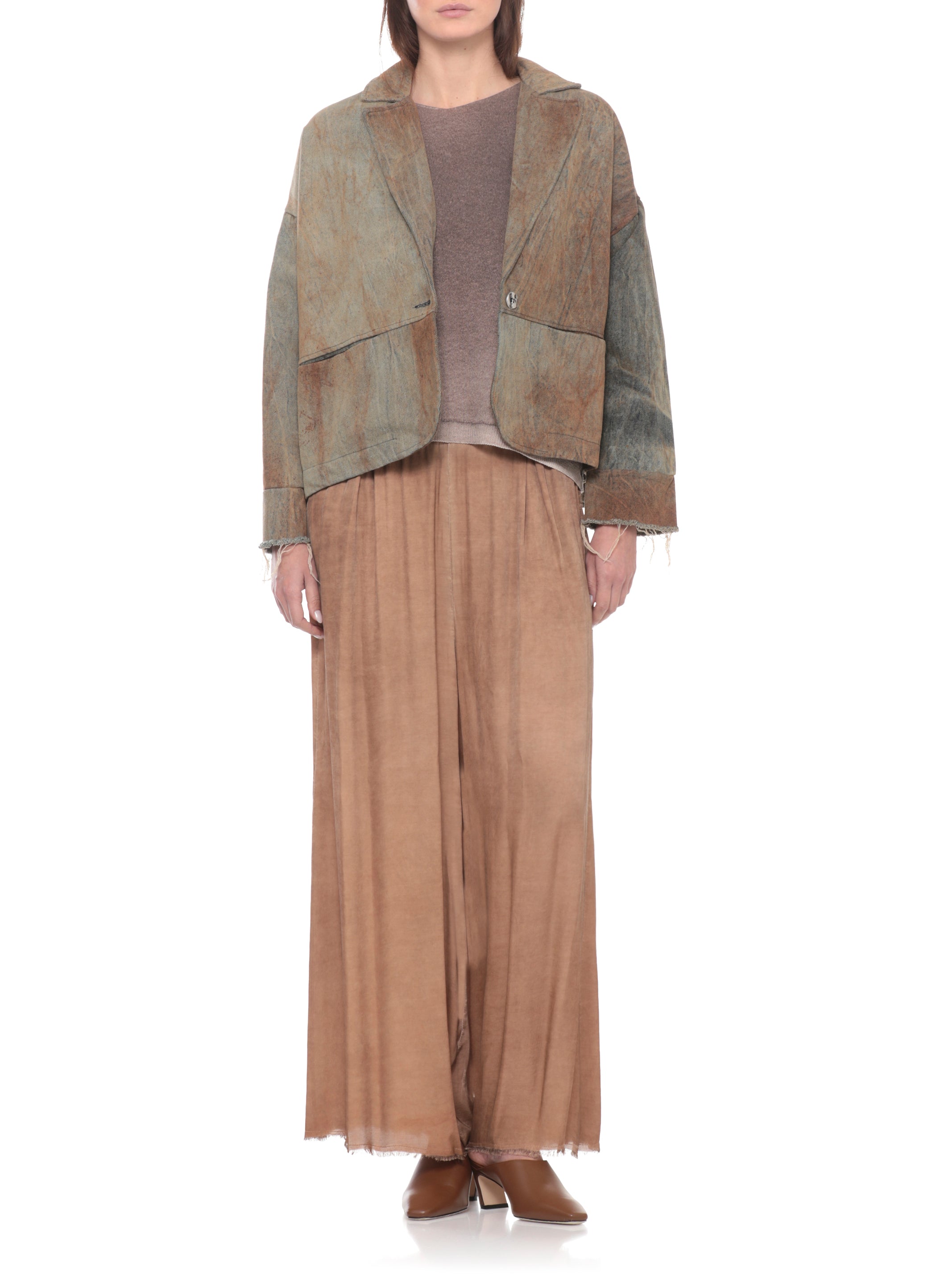 Sanctamuerte Trousers Marrone Viscose