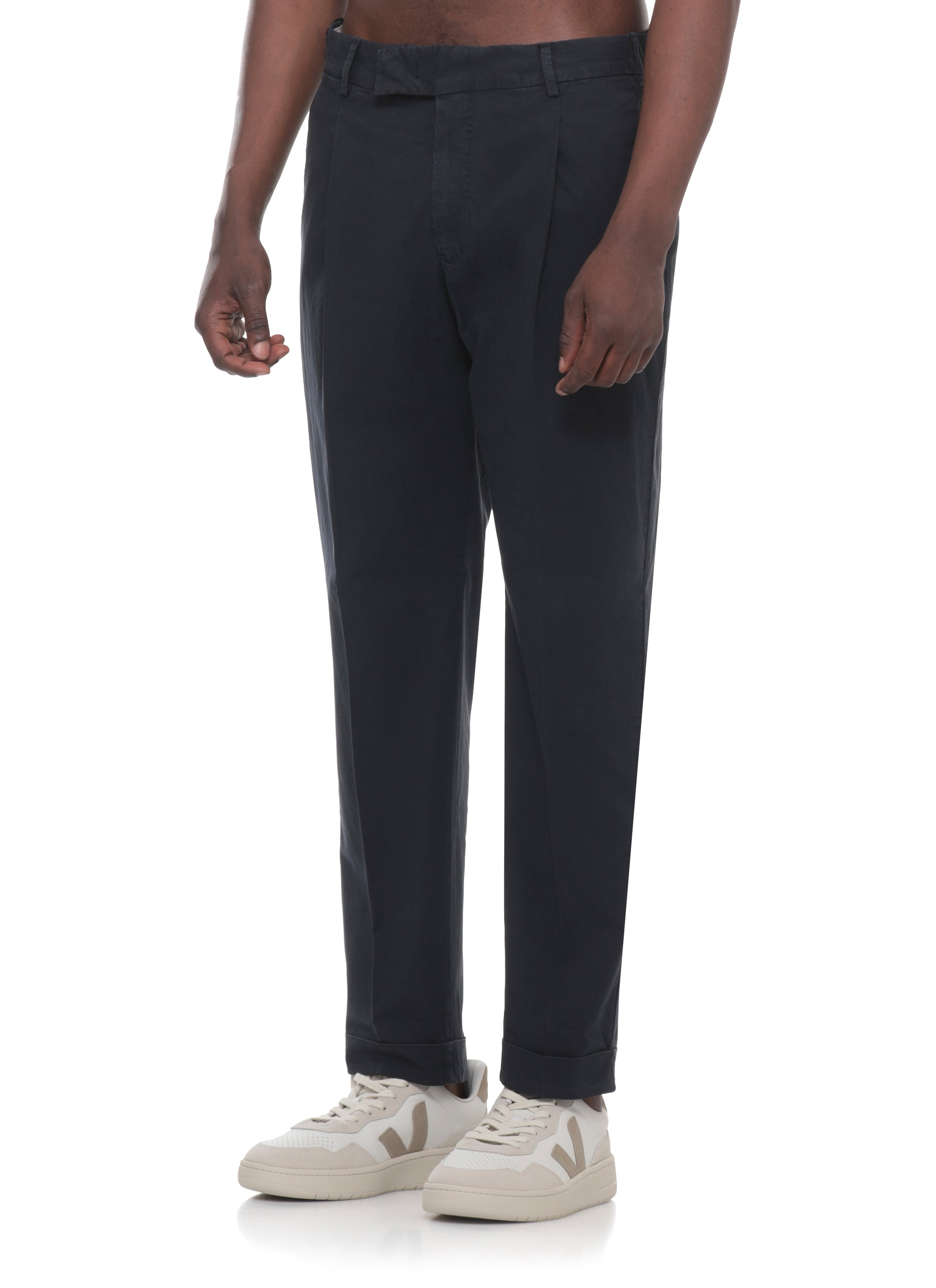 Pt Torino Trousers Blu Cotton Elastane