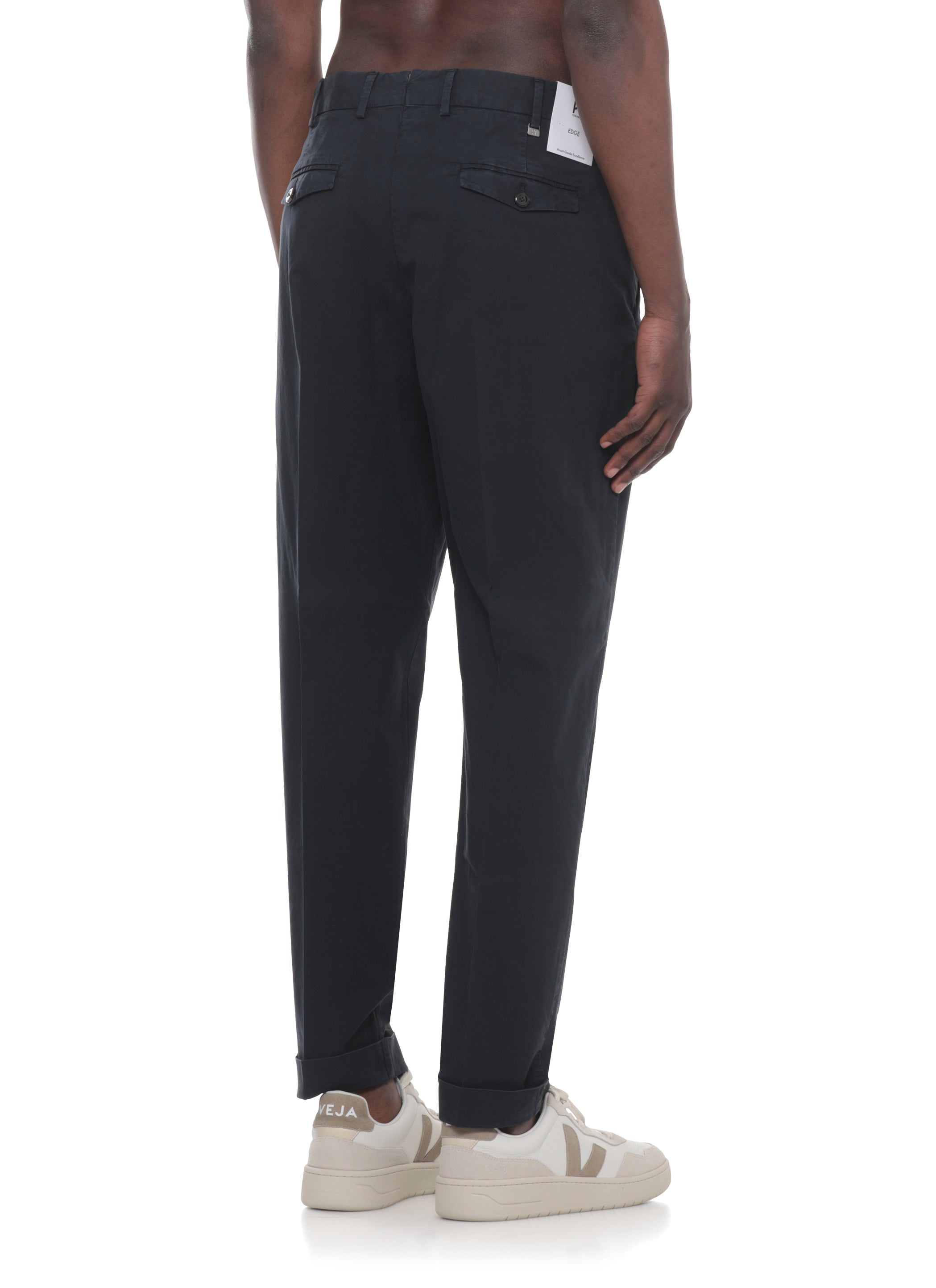 Pt Torino Trousers Blu Cotton Elastane