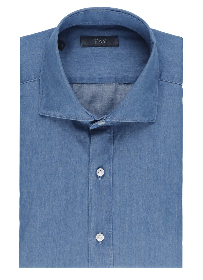 Fay Shirts Blue Cotton