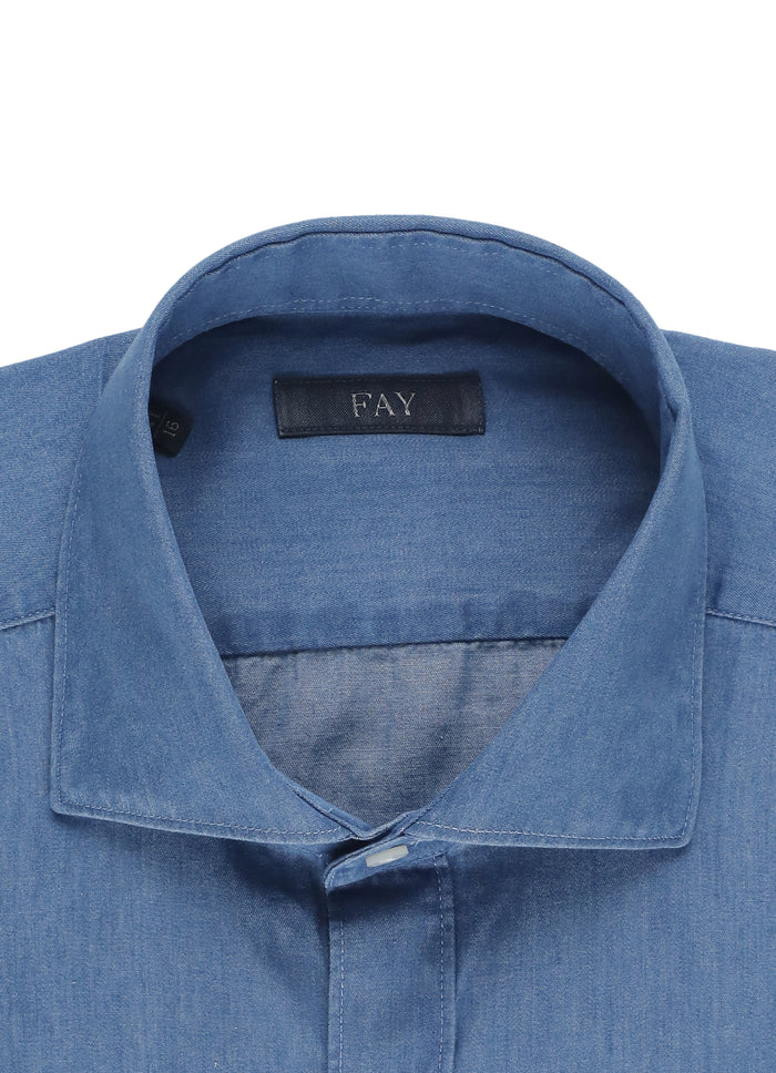 Fay Shirts Blue Cotton