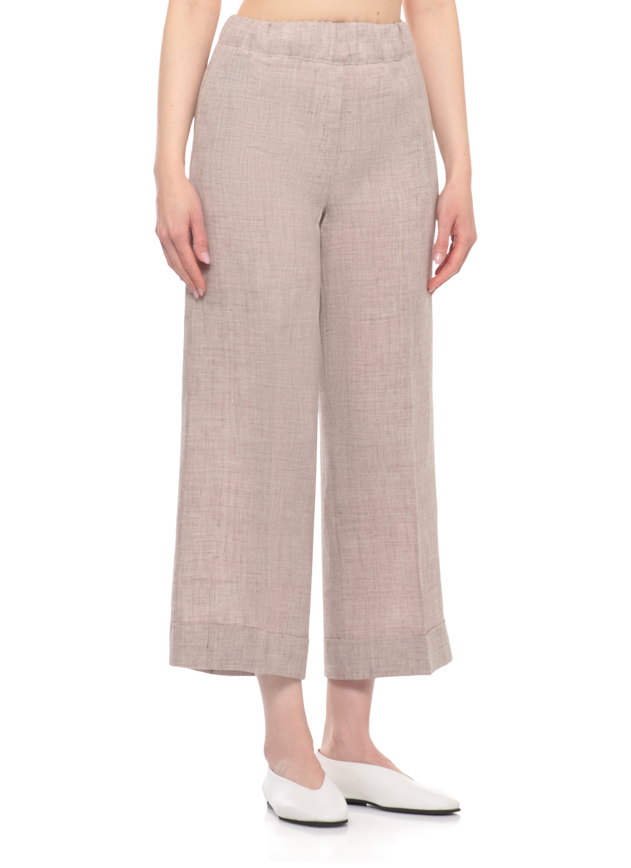 D.exterior Trousers Marrone Linen