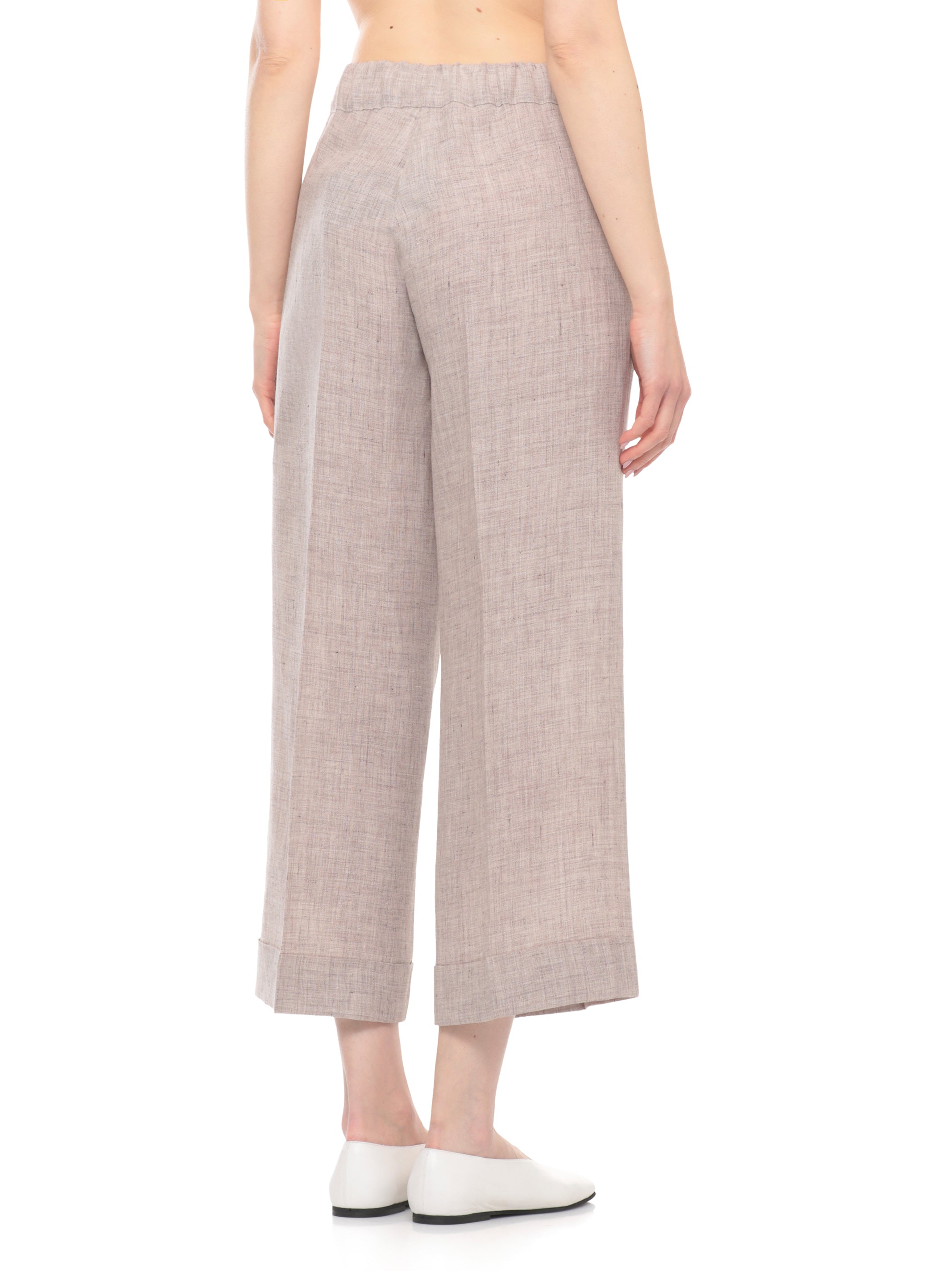 D.exterior Trousers Marrone Linen