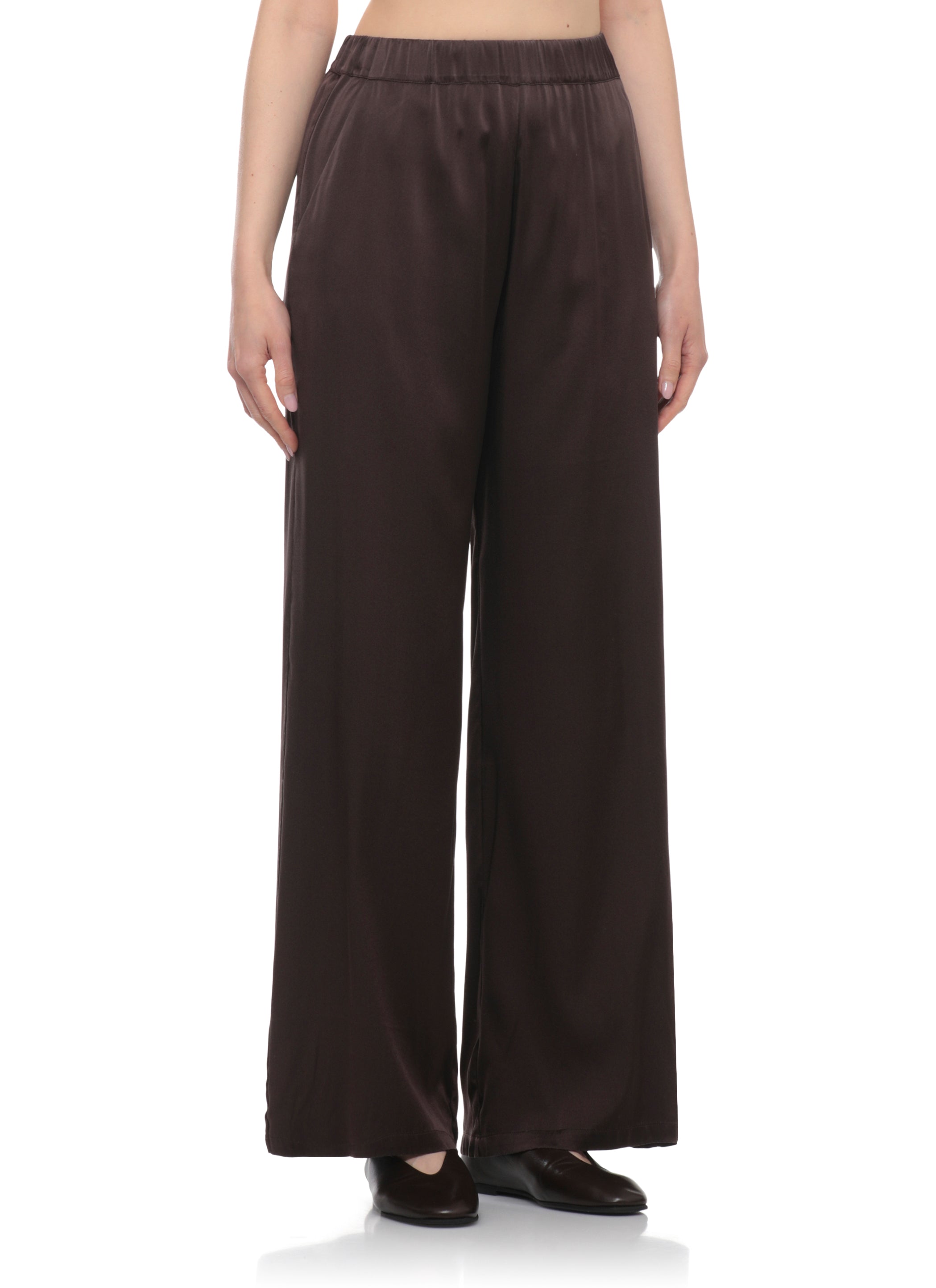 Kangra Trousers Marrone Silk Elastane