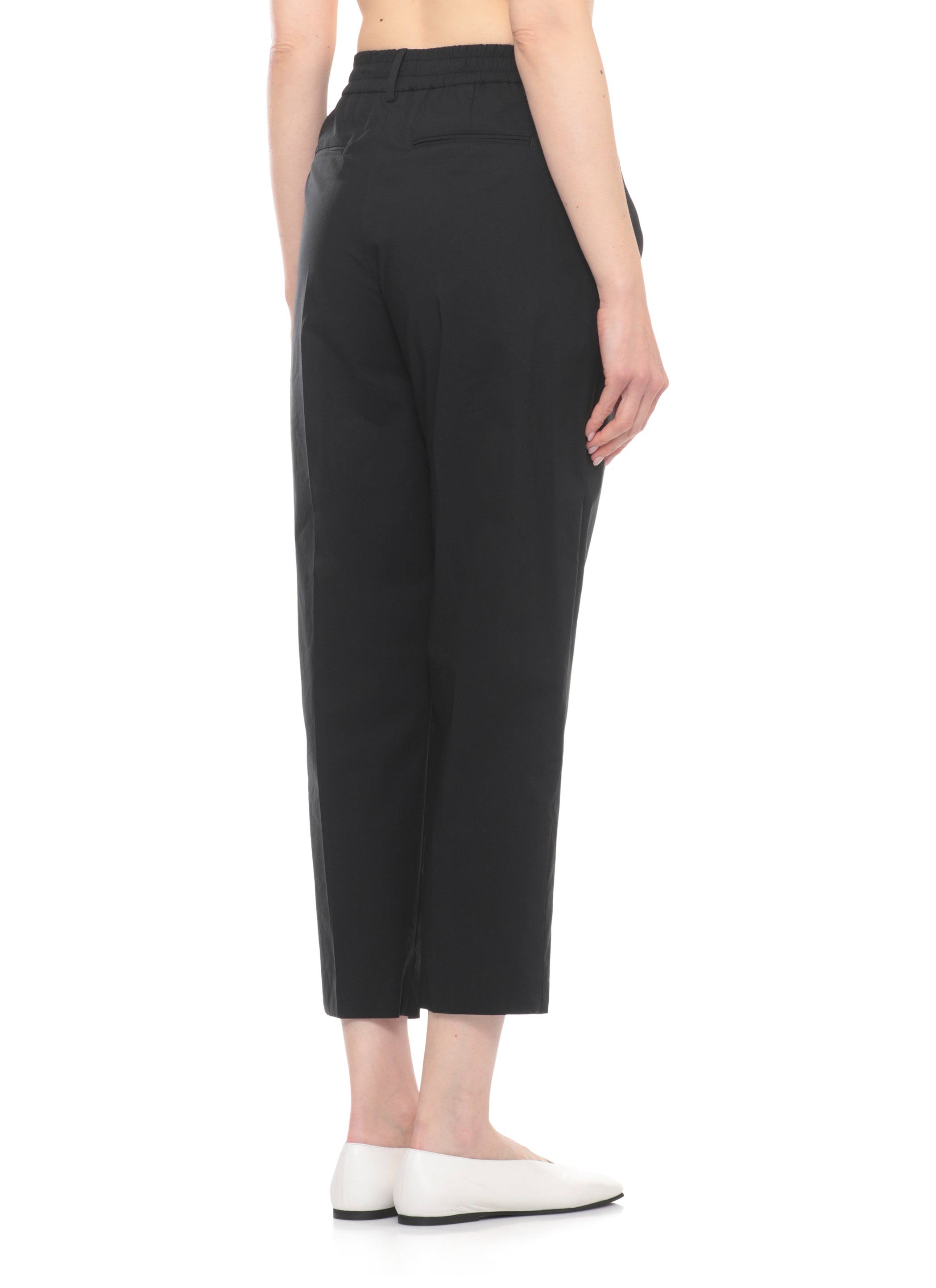 Pt Torino Trousers Black Cotton Polyamide Elastane