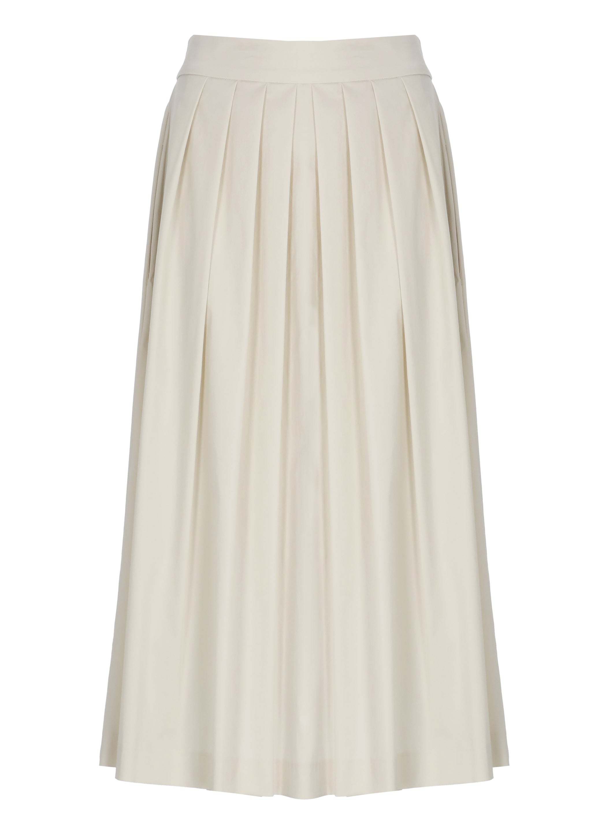 Pt Torino Skirts White Cotton Polyamide Elastane
