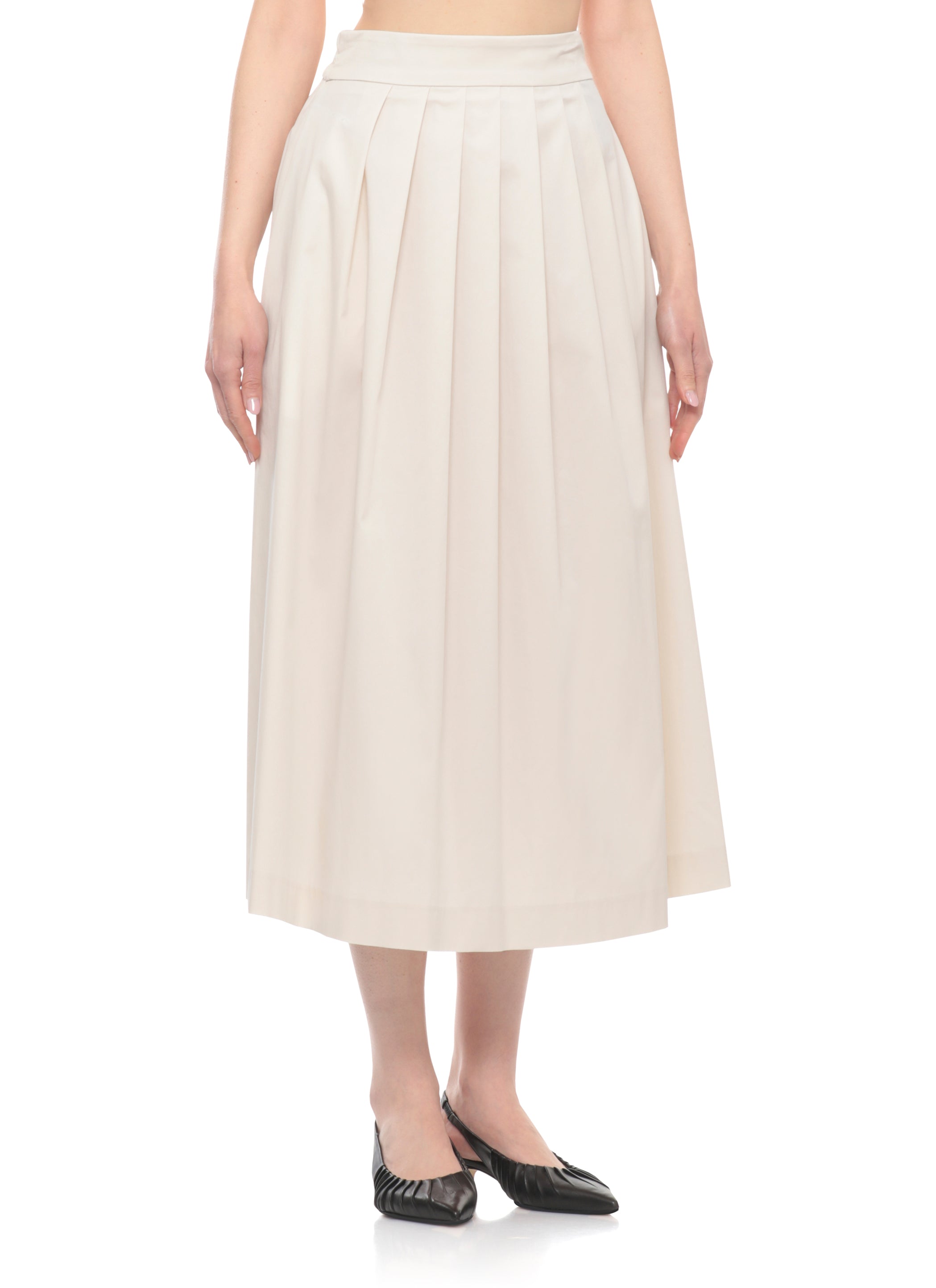 Pt Torino Skirts White Cotton Polyamide Elastane