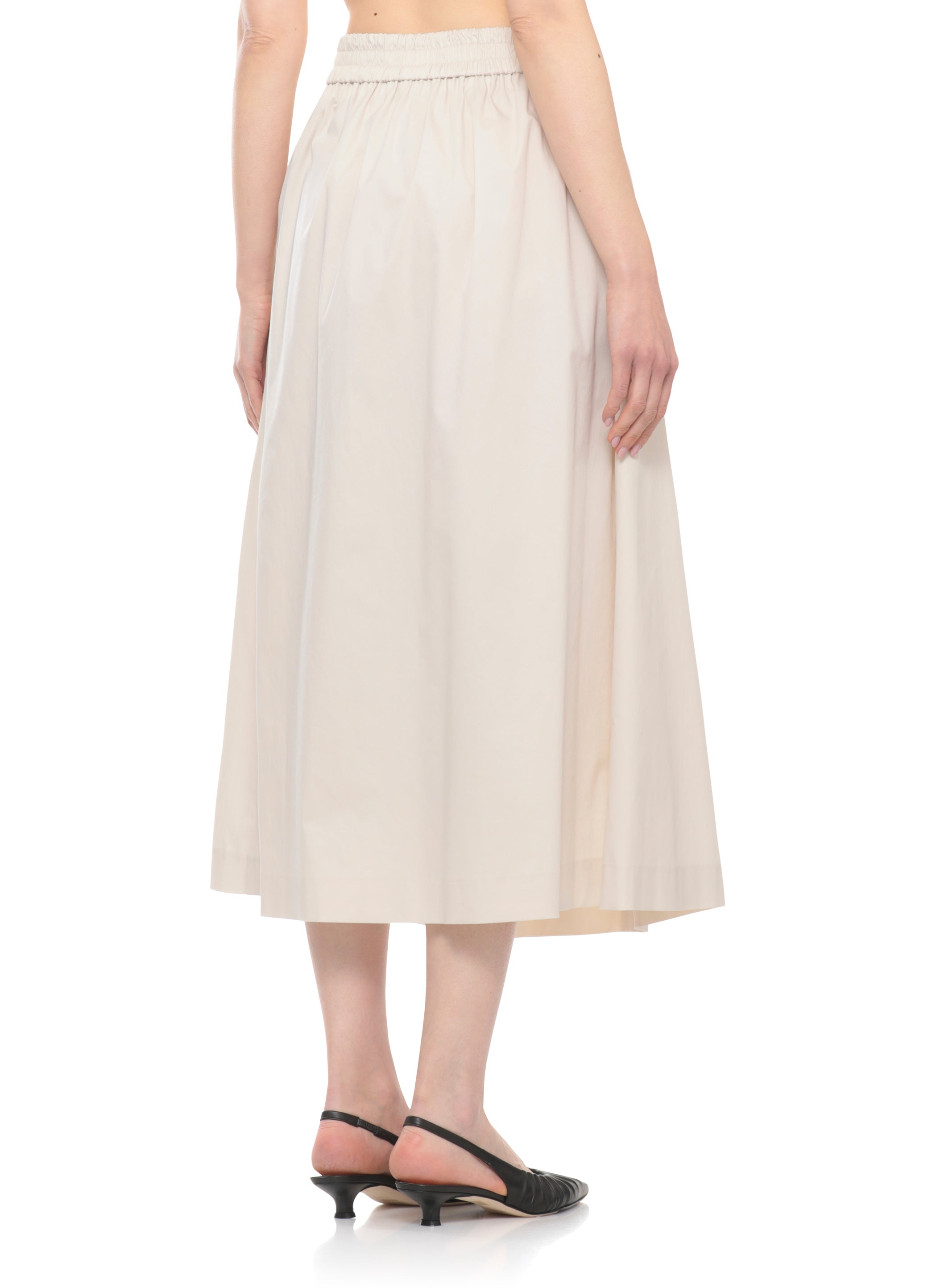 Pt Torino Skirts White Cotton Polyamide Elastane