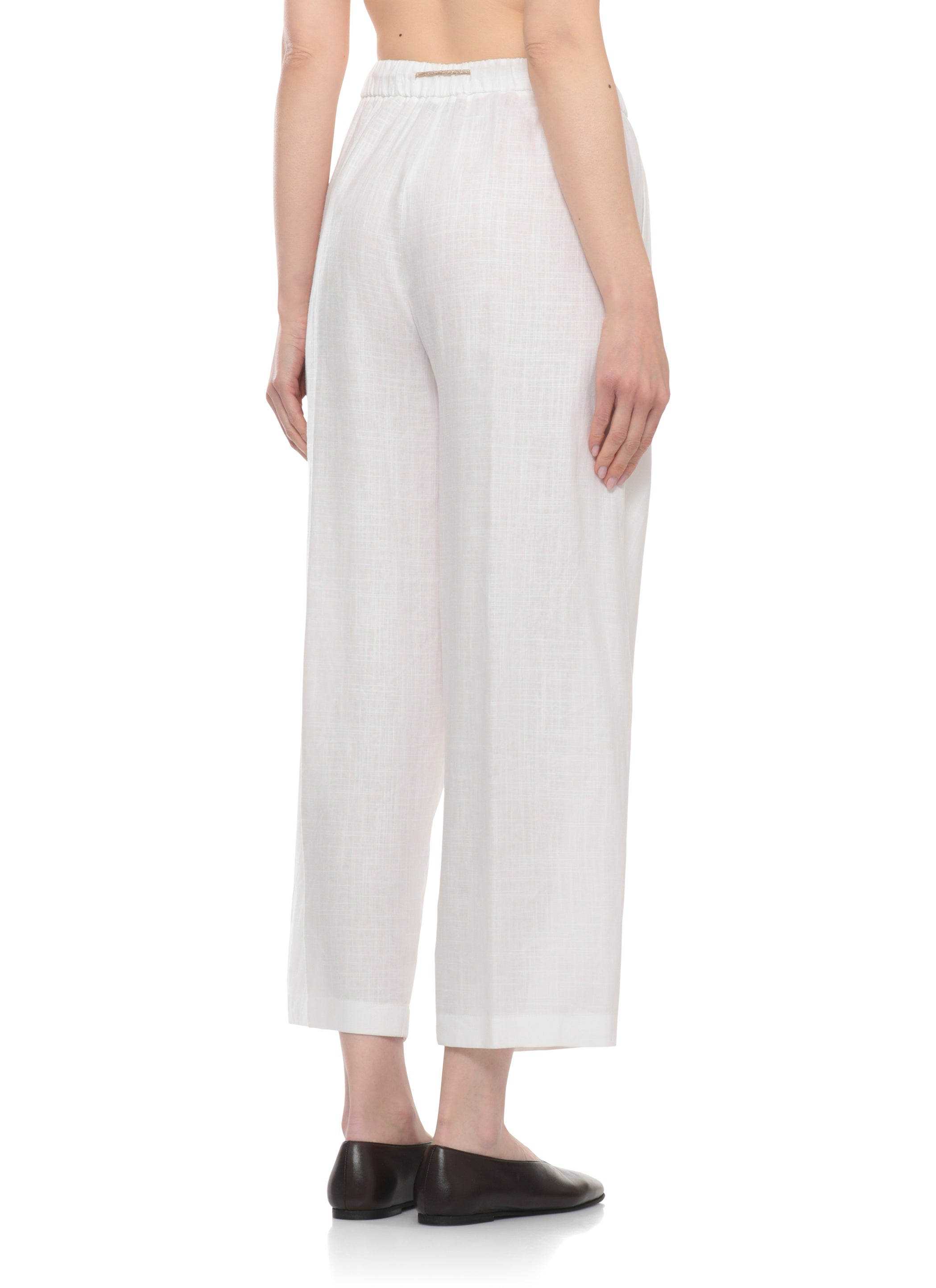 Herno Trousers White Viscose Linen