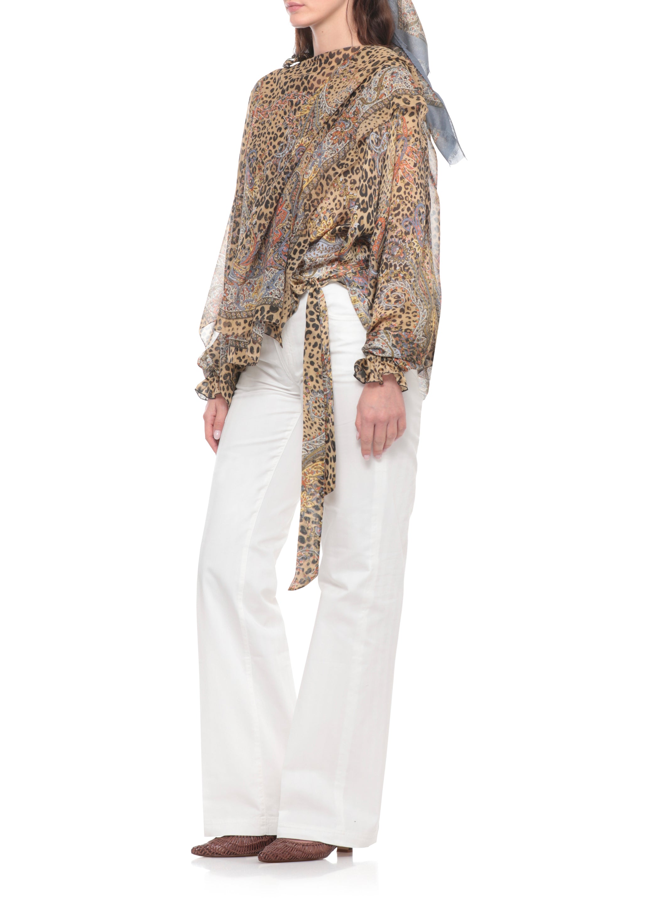 Etro Top Brown Silk