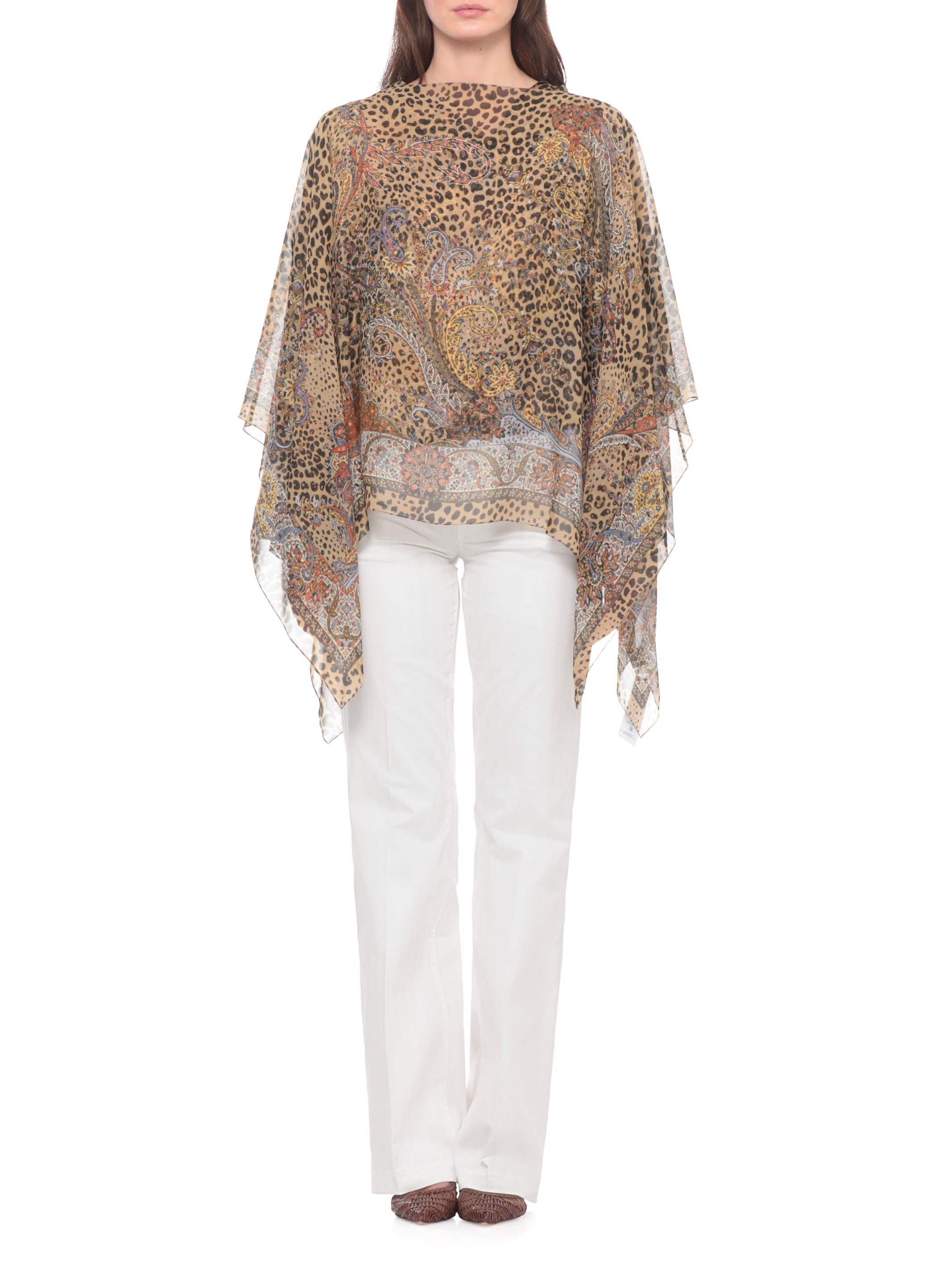 Etro Top Brown Silk