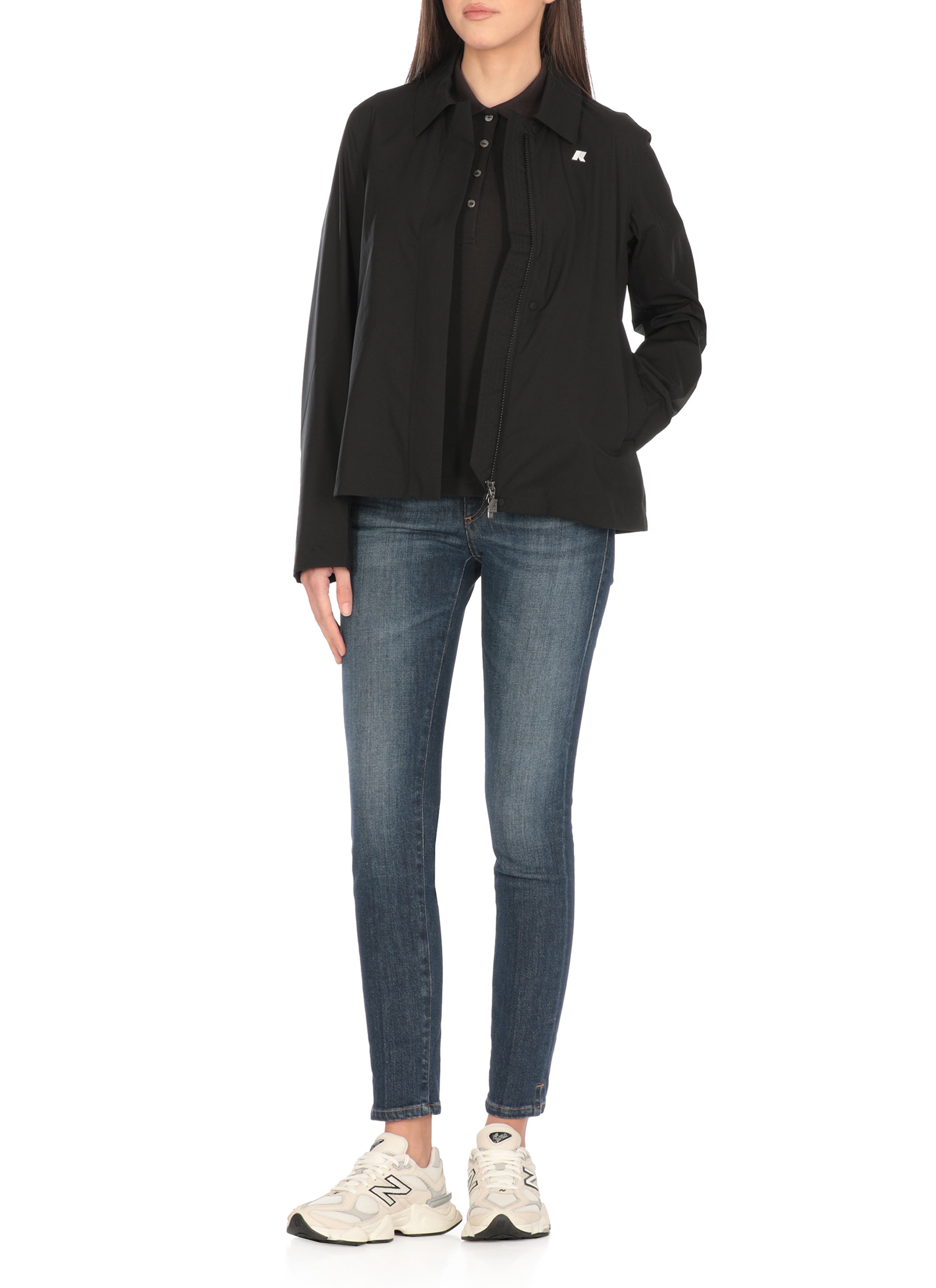 K-Way Coats Black Polyester Polyurethane