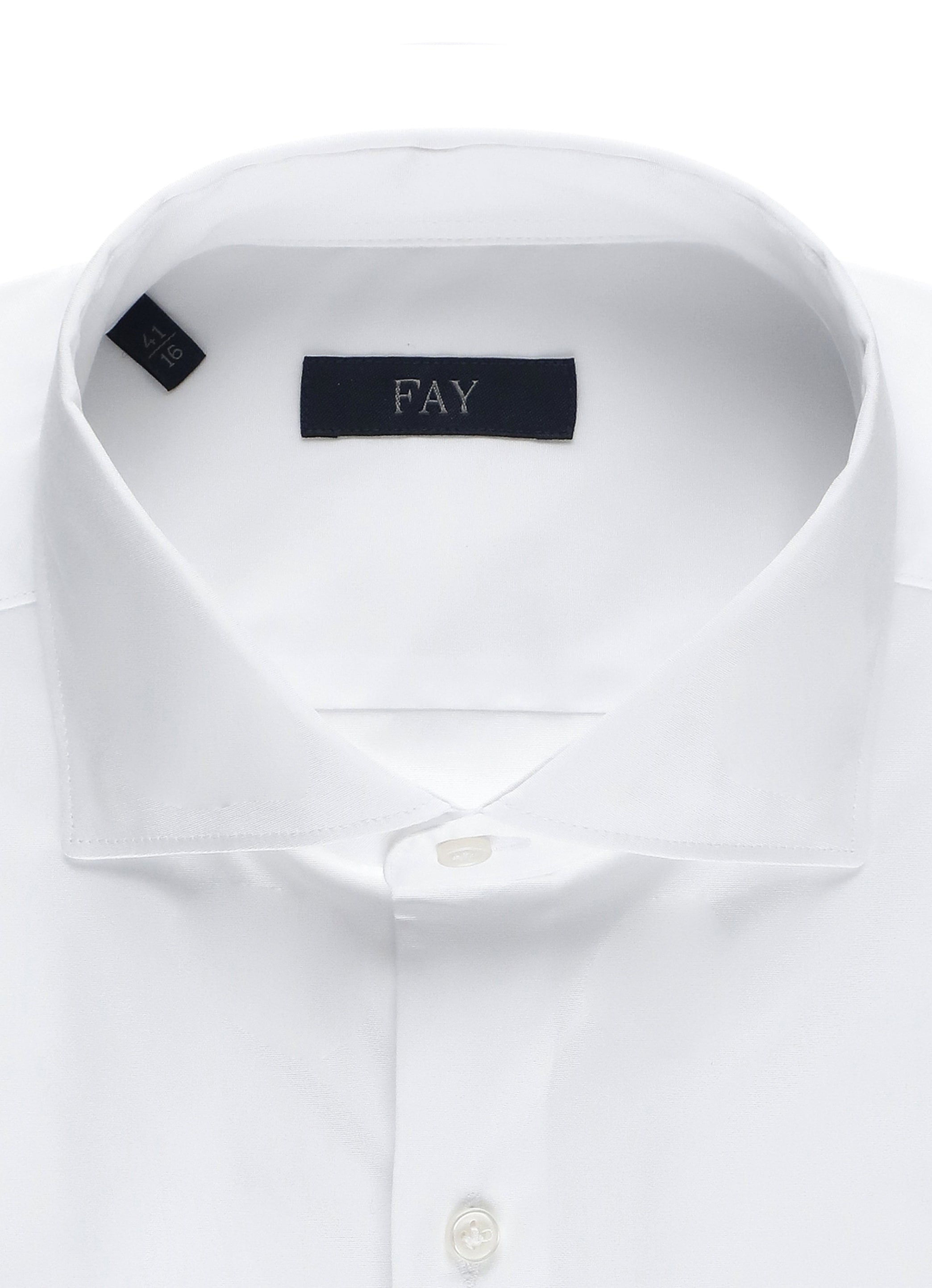Fay Shirts White Cotton Elastane