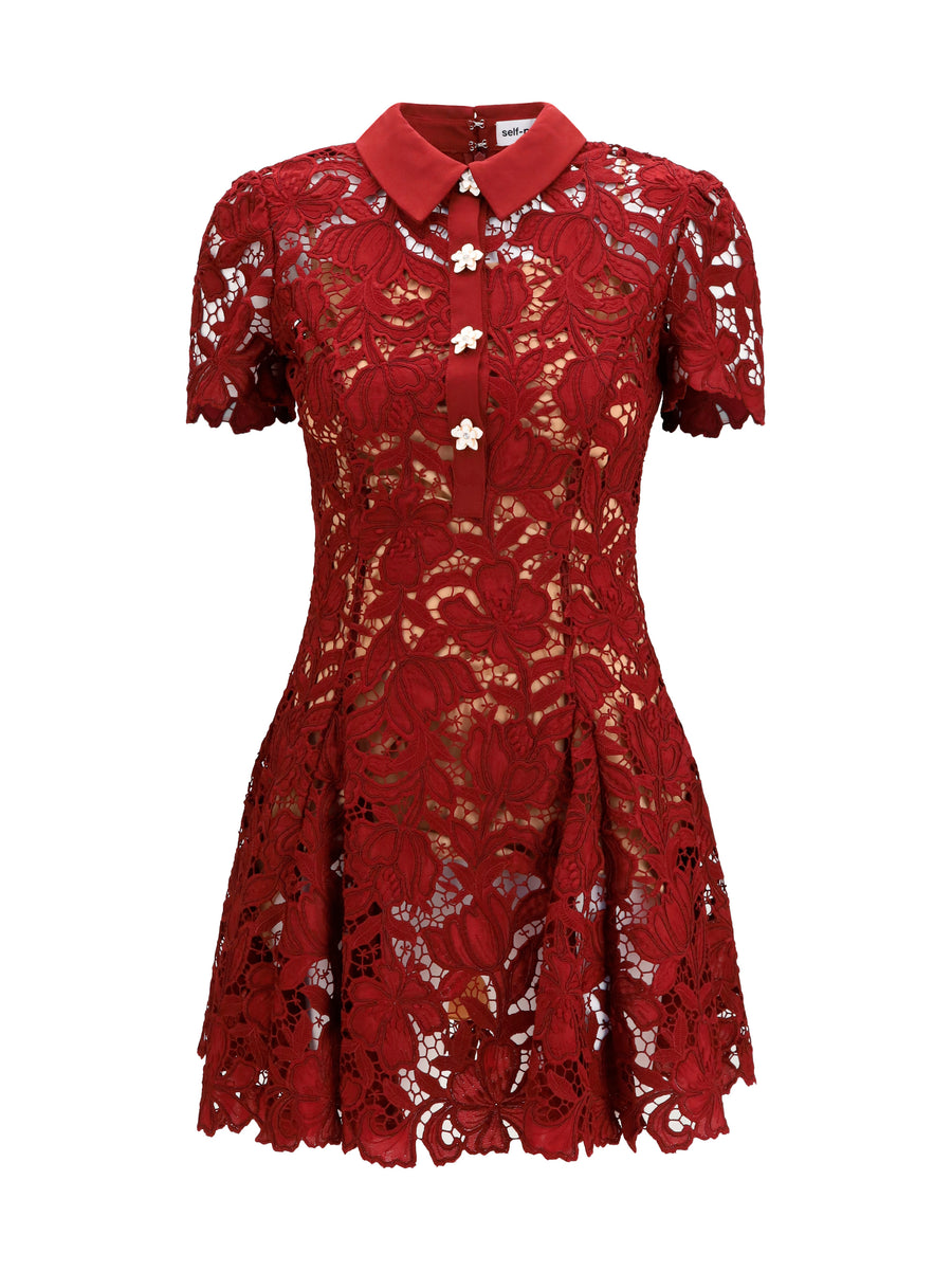 Self-Portrait 100% Polyester dress in red