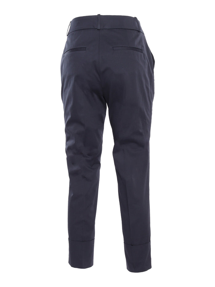 Pants woman Blue Cotton Elastane