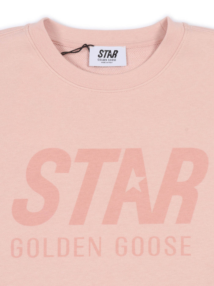 Star Girls Crewneck Regular Sweatshirt New Logo Print Pink