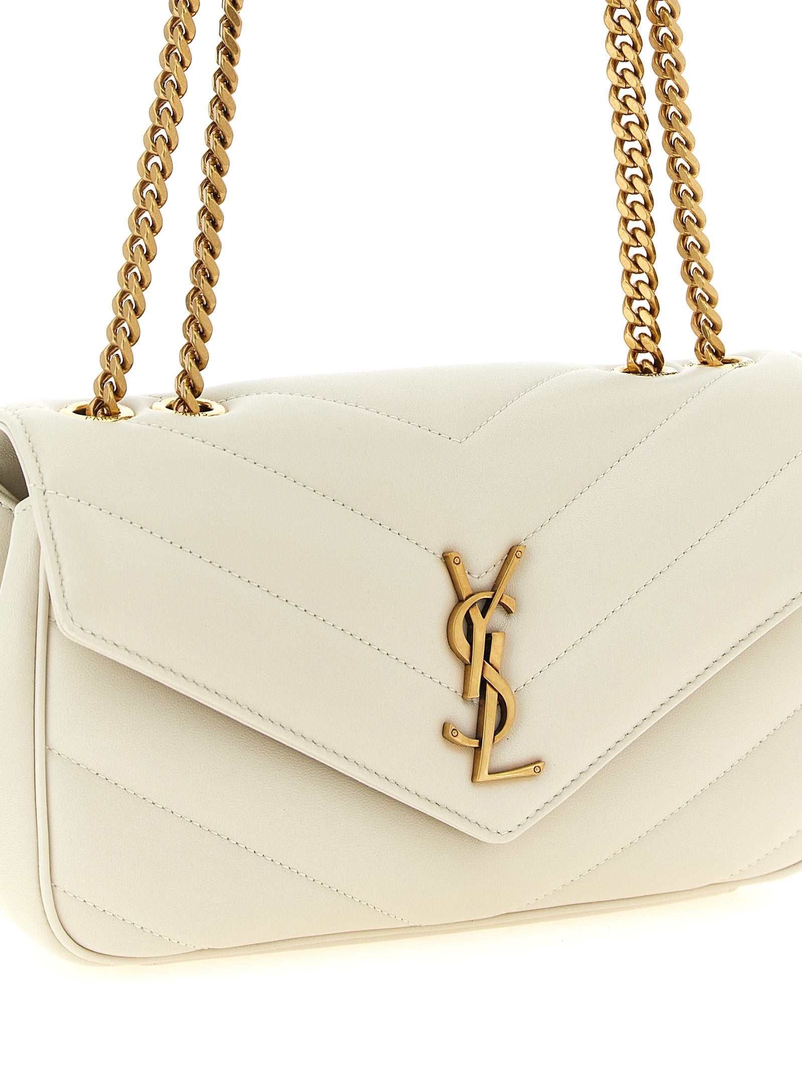 Loulou small shoulder bag Beige Lamb Leather (ovis Aries)