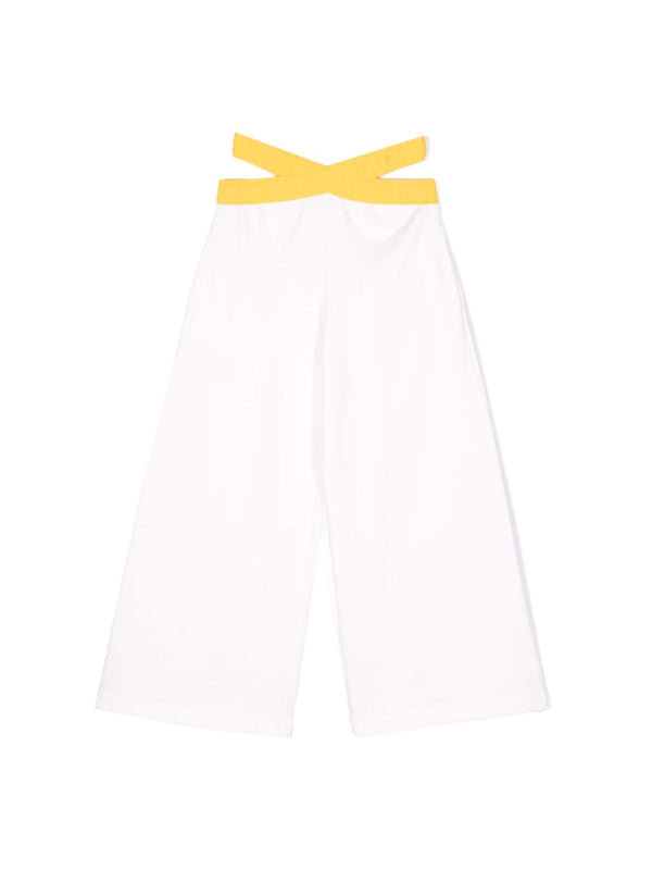 Sweatpants Wide-Fit White Cotton Trousers