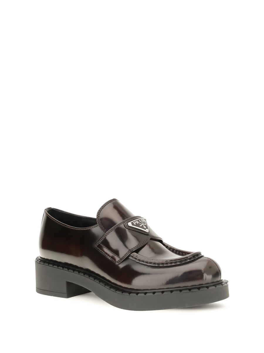 Leather Logo Loafers Burnt Brown Calf
