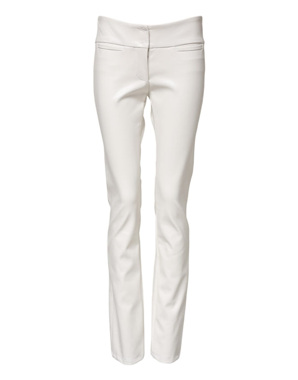 Dolce & Gabbana 62% Polyurethane 38% Viscose trousers in white