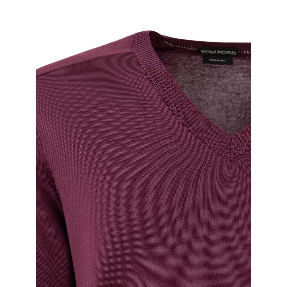 Tom Ford 94% Silk sweater in purple — view 3