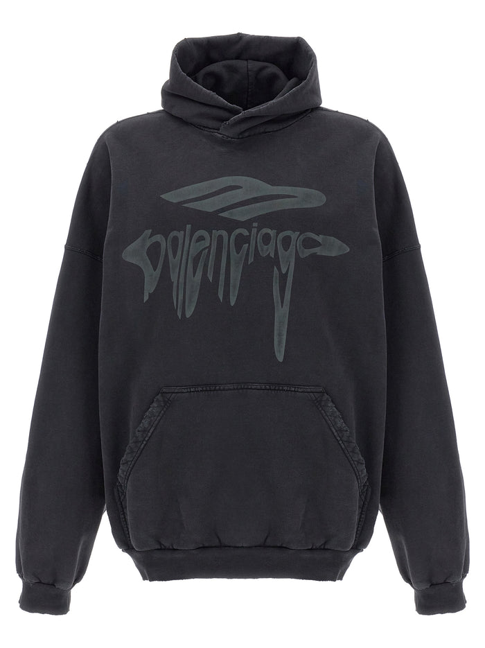 3B Liquefied hoodie Black Cotton Sweatshirt