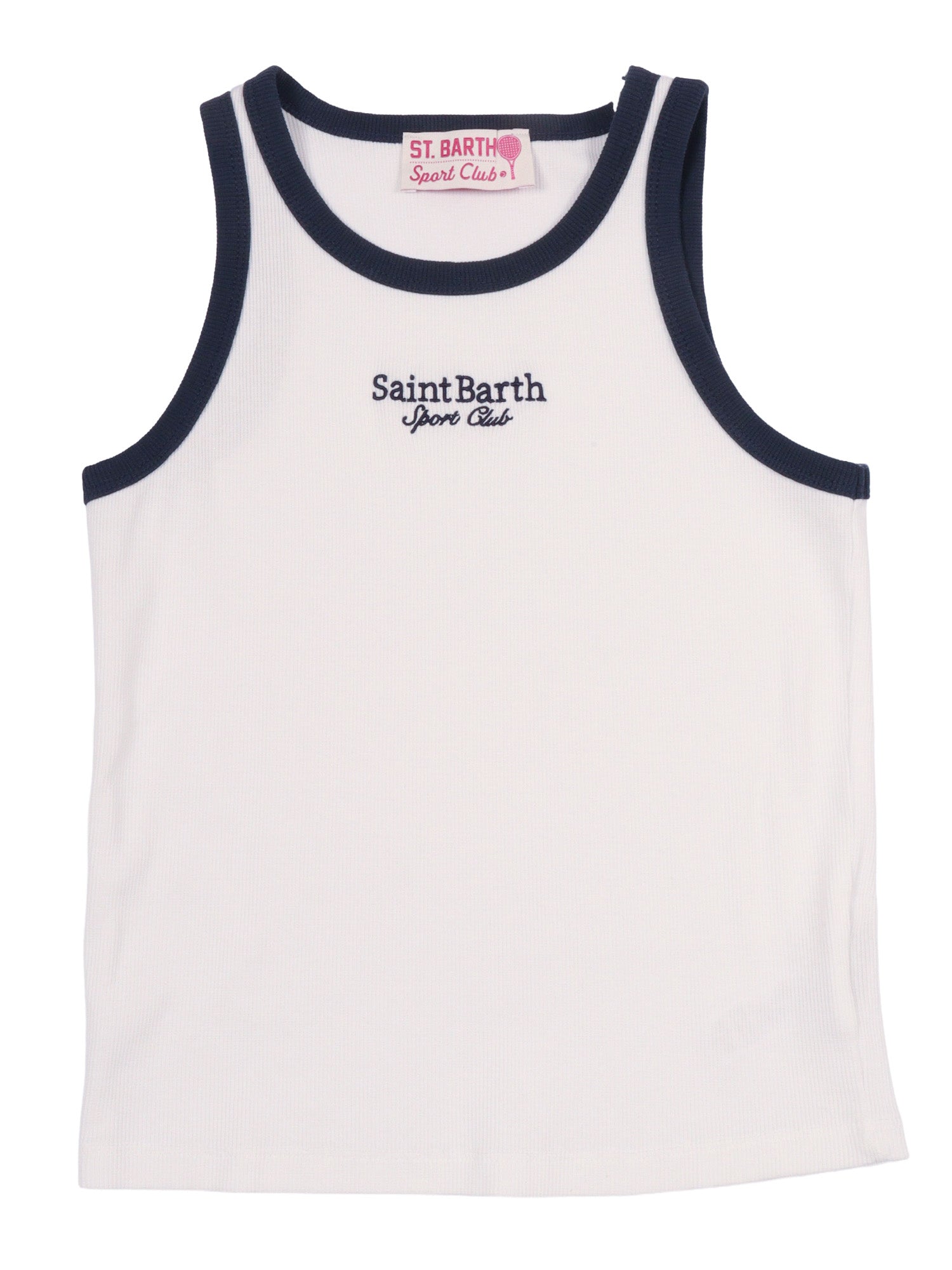 Blue Jr-Rib Sb Sport Club 0161 Emb White Cotton Elastane Top