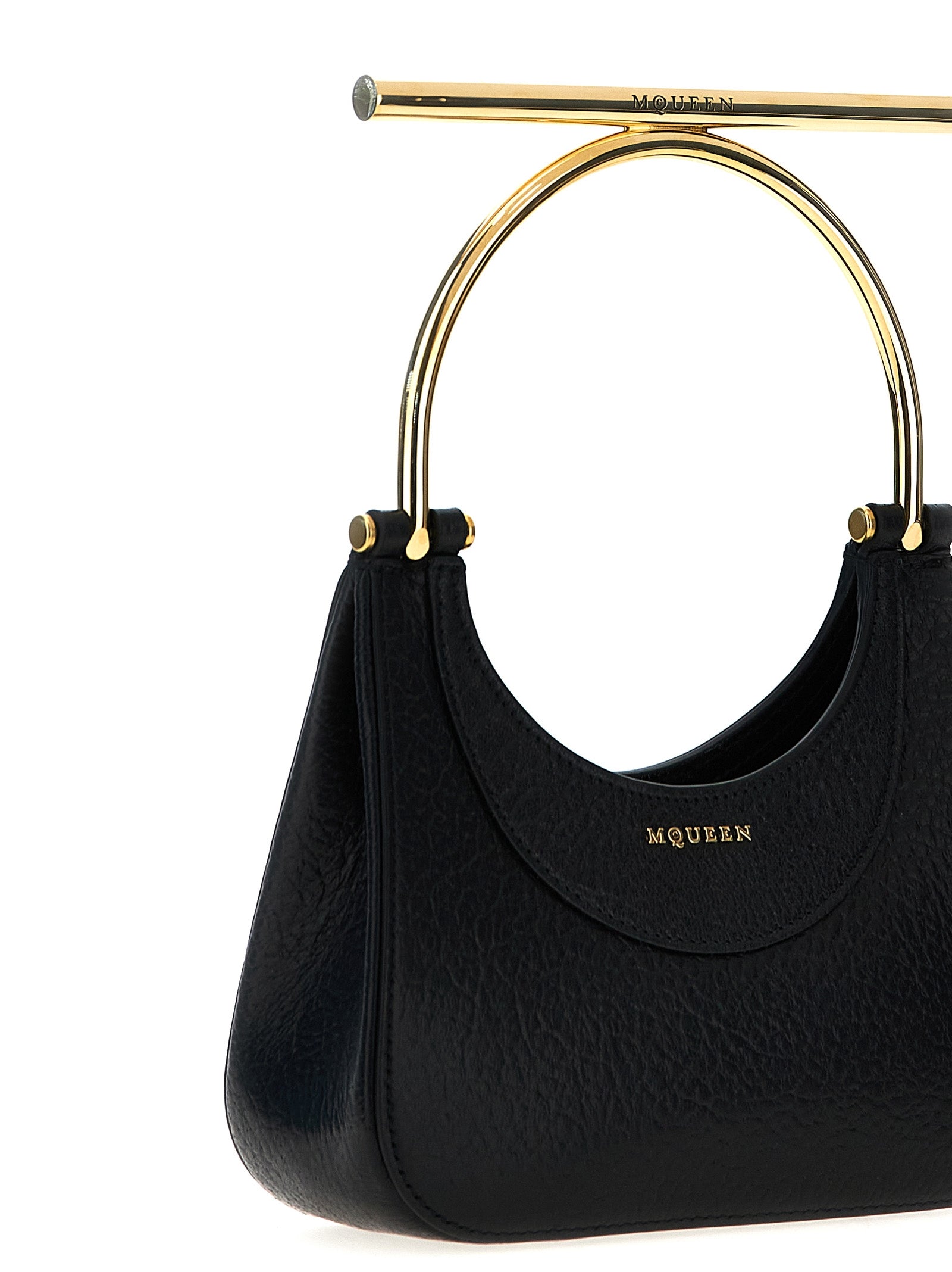 Mini Cross-Bar handbag Black Lamb Leather (ovis Aries) Hand Bags