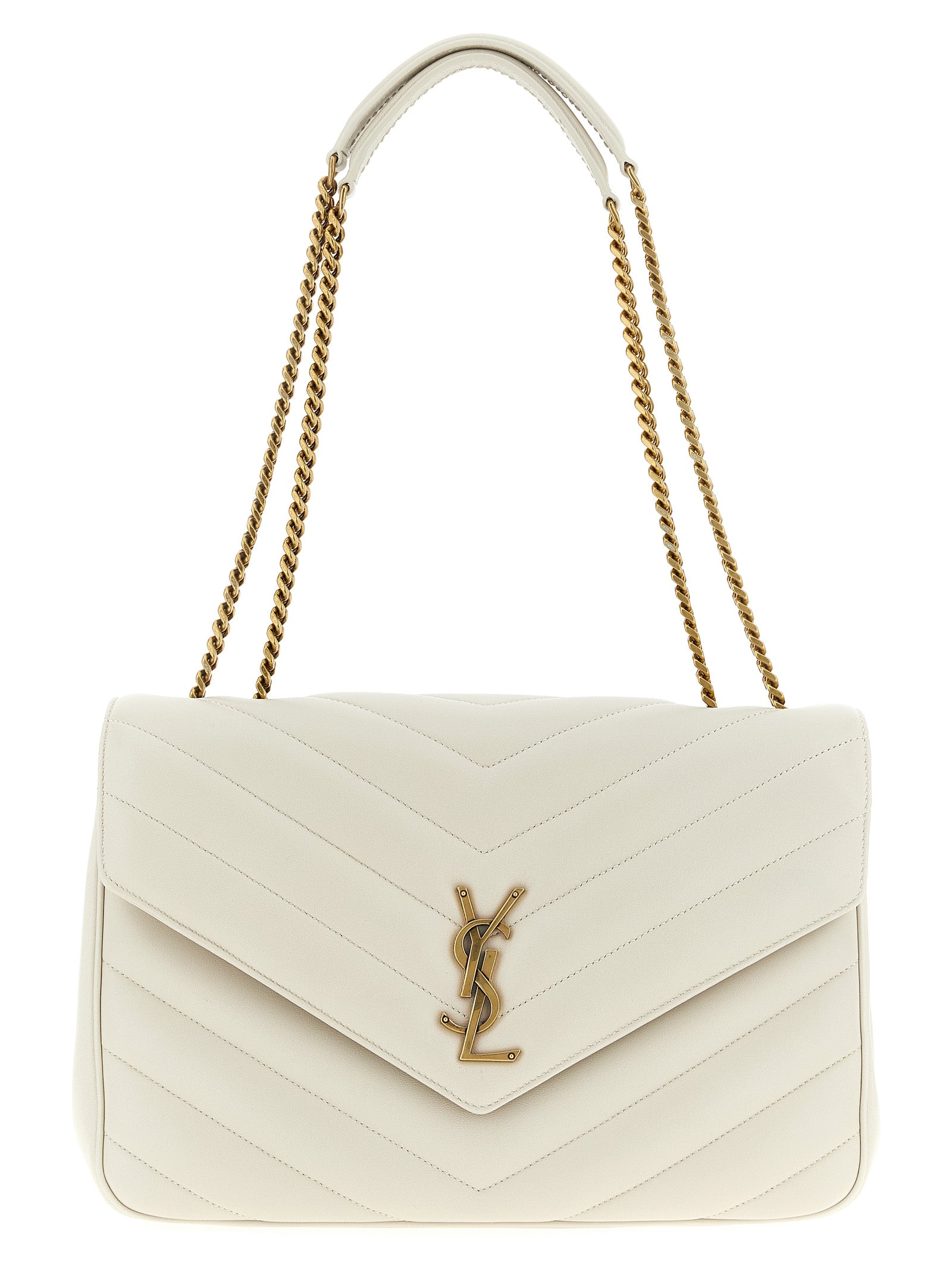Loulou large shoulder bag Beige Lamb Leather (ovis Aries)