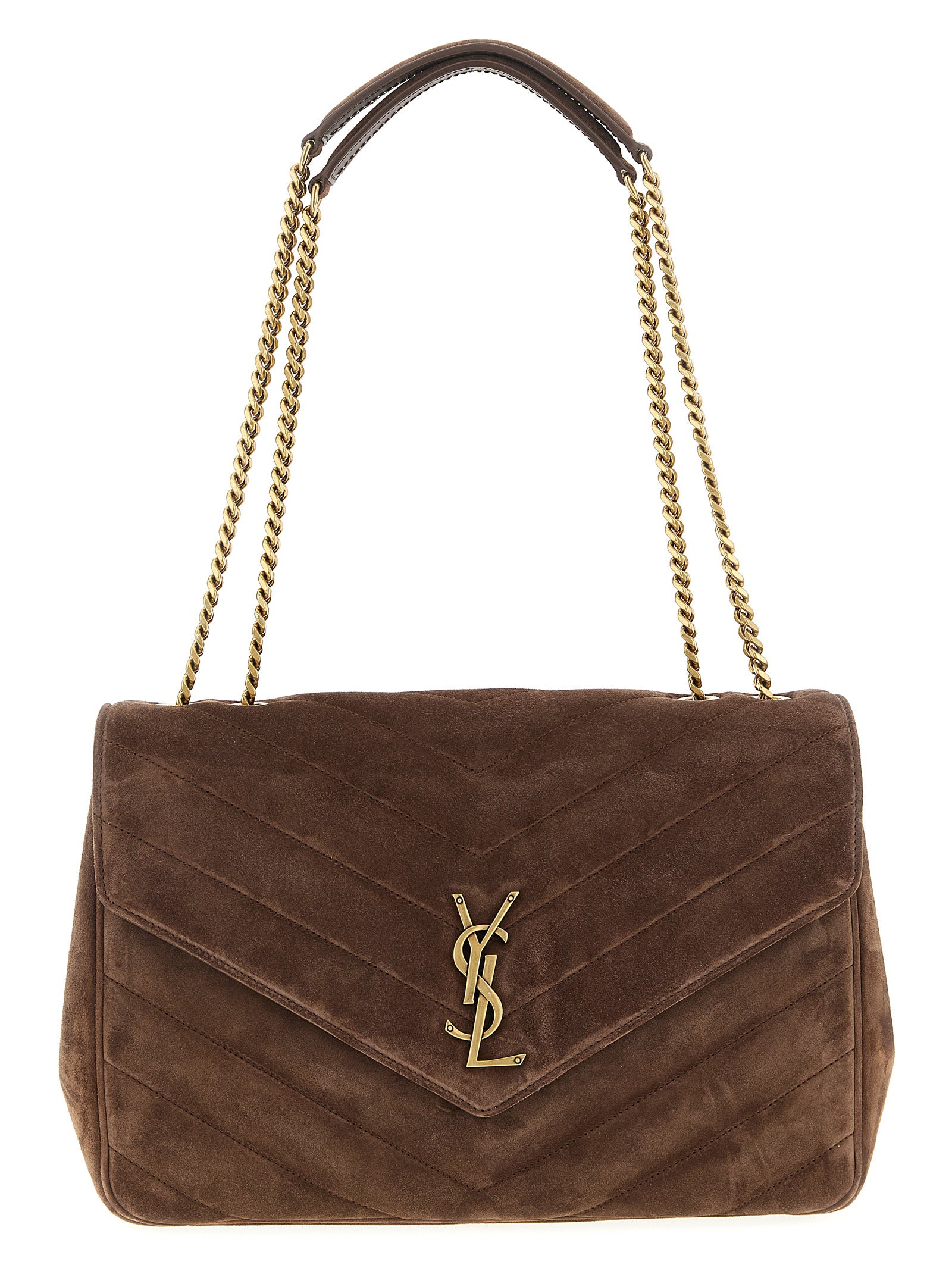 Loulou large shoulder bag Brown Calfskin Leather (bos Taurus)