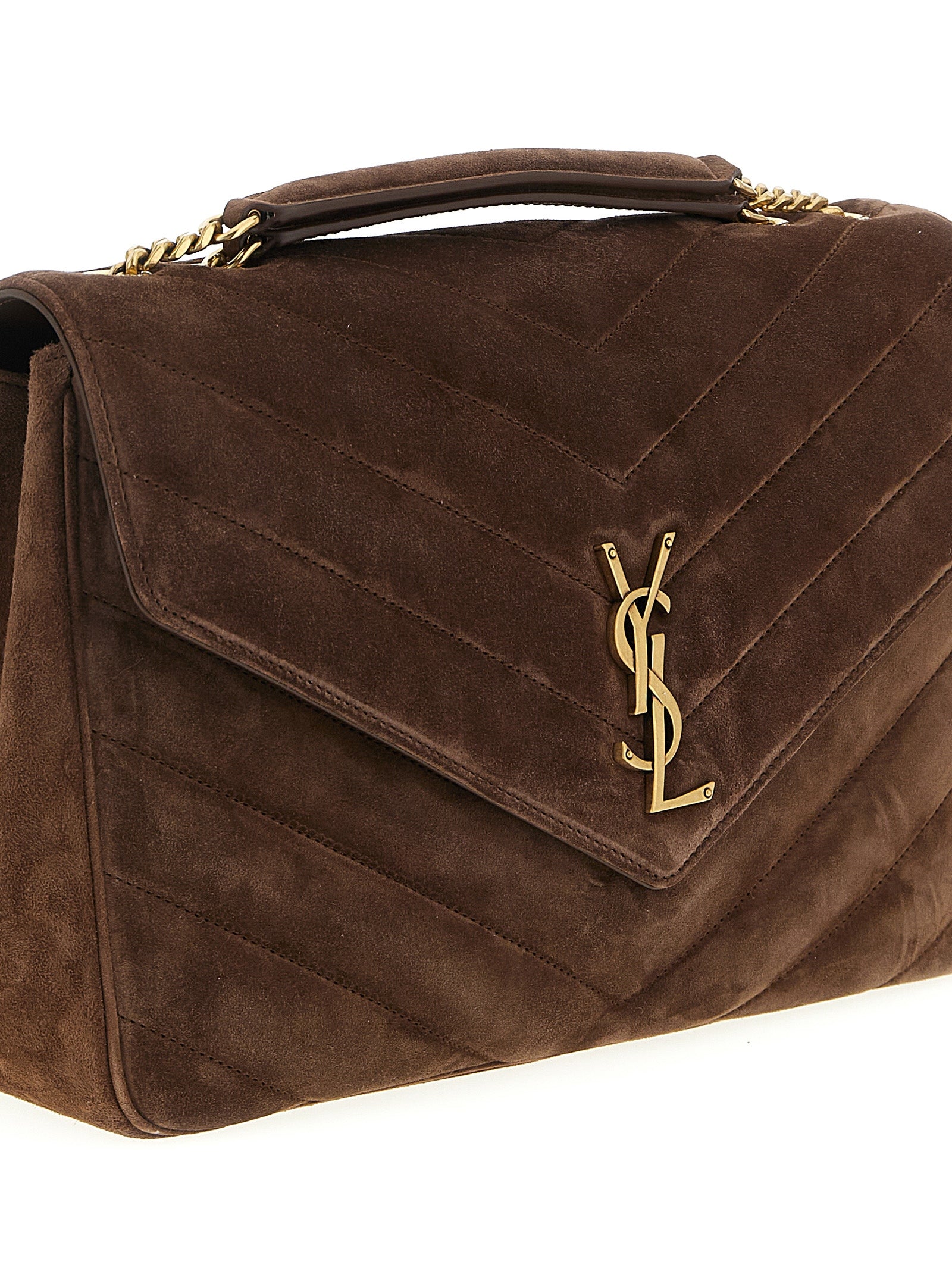Loulou large shoulder bag Brown Calfskin Leather (bos Taurus)