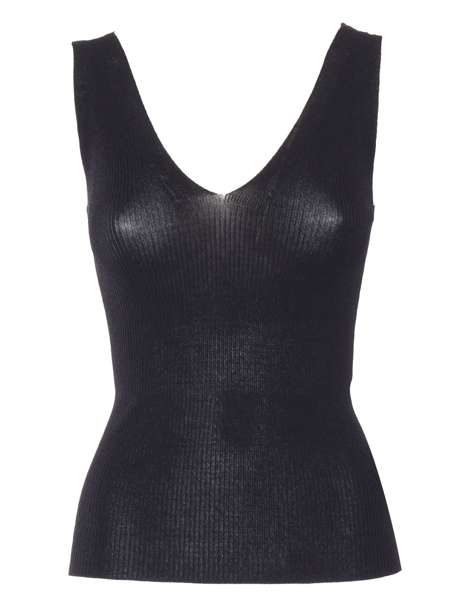 CREWNECK SWEATER SS Black Viscose Nylon Top