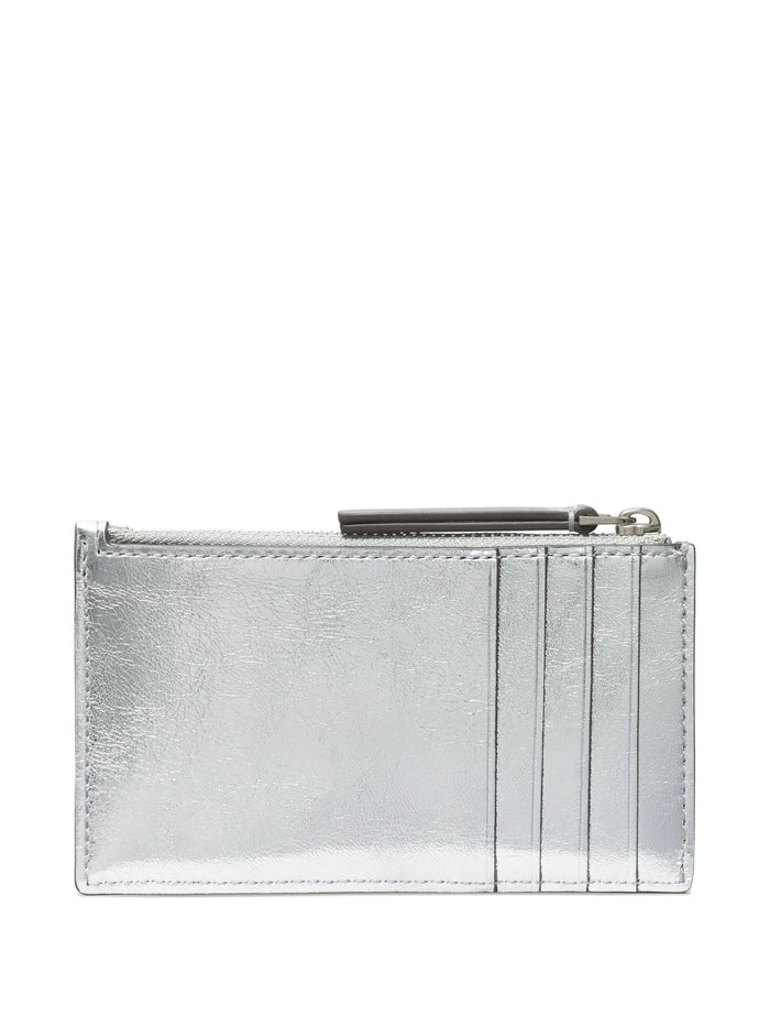 Kira Zip Card Case Metallic Leather | Portafoglio
