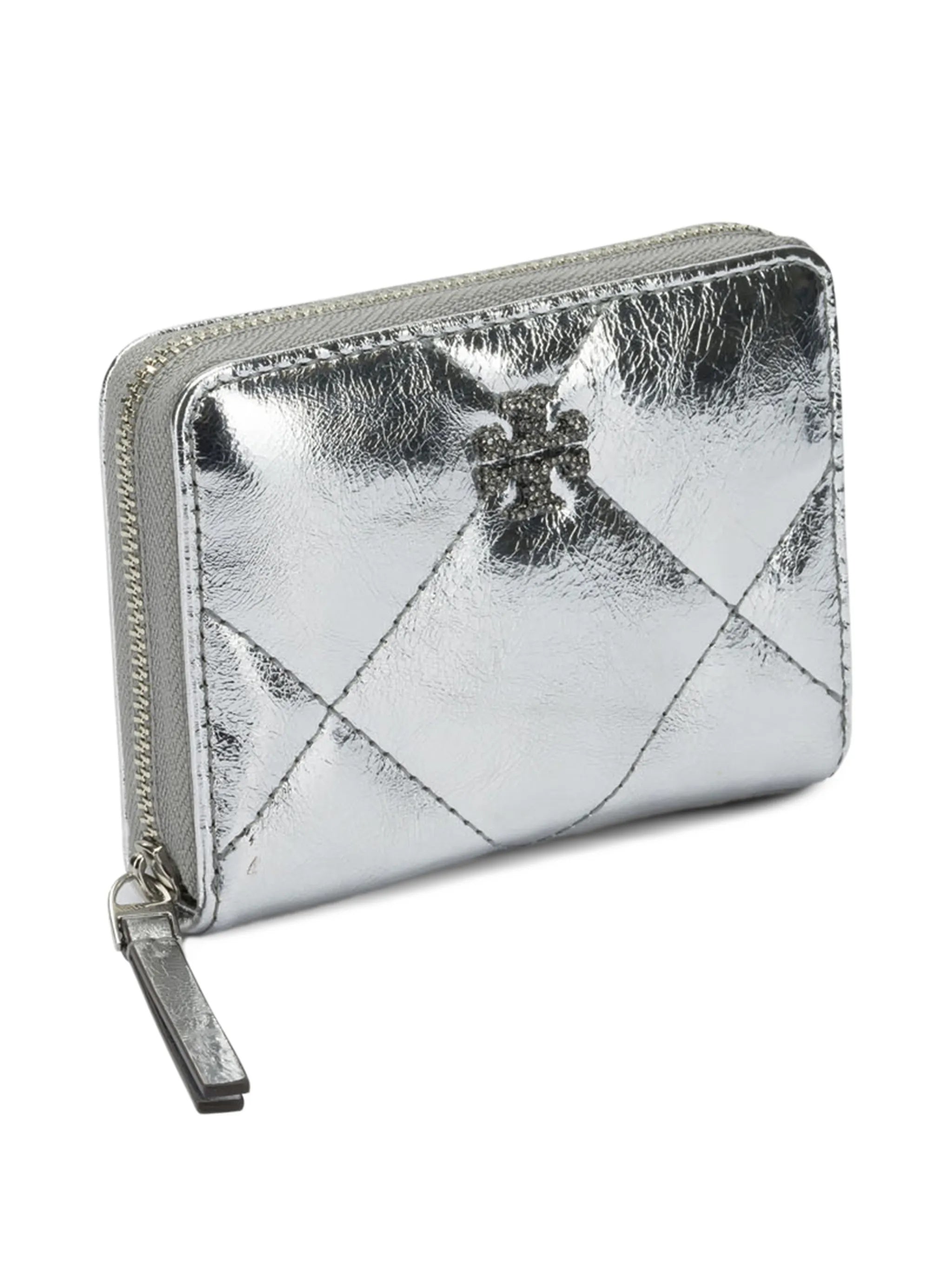 Kira Small Zip Wallet Metallic Leather | Portafoglio