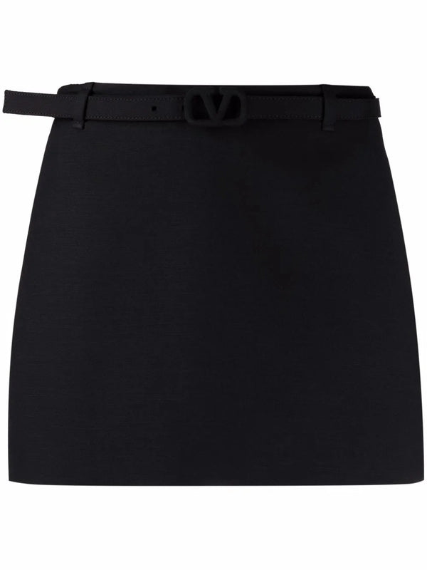 Valentino Virgin wool-silk blend skirt in black