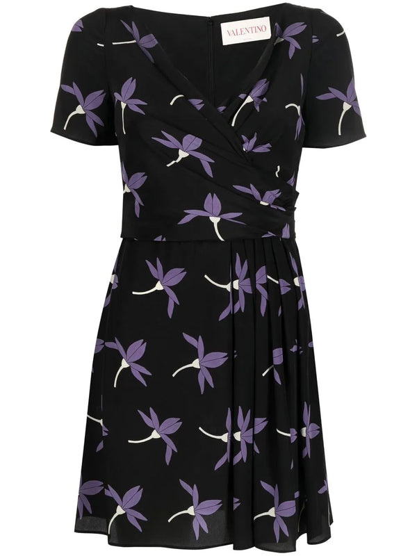 Valentino Stretch-silk dress in black