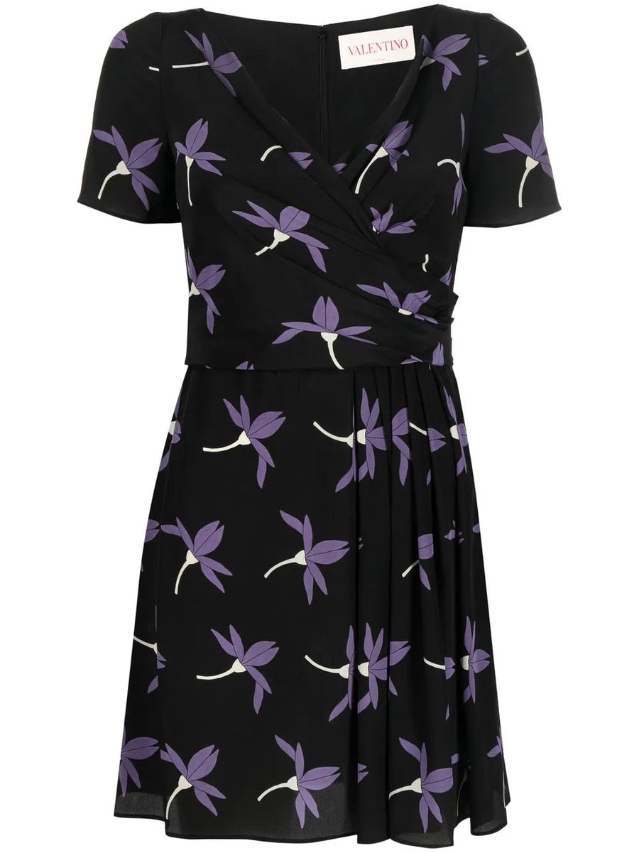 Valentino Stretch-silk dress in black