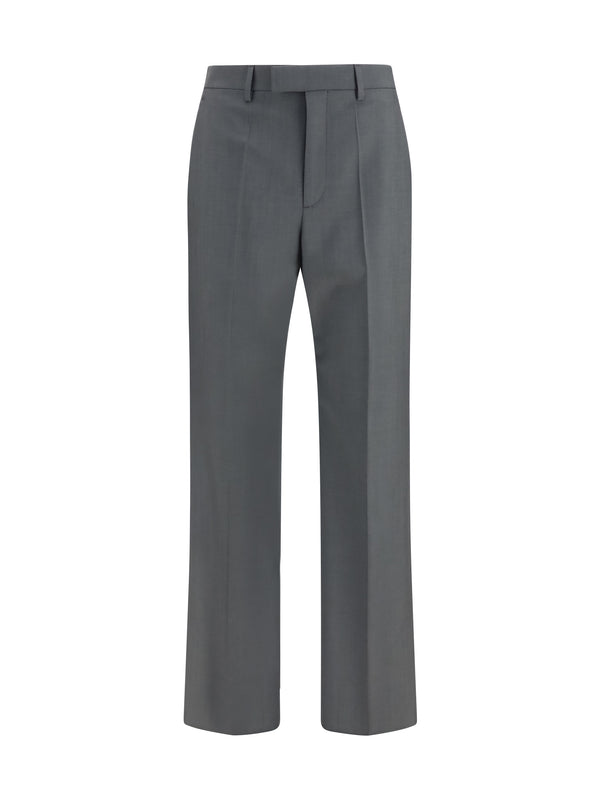 Tailored Wool-Mohair Pants Grey Merino Wool (ovis Aries) Trousers