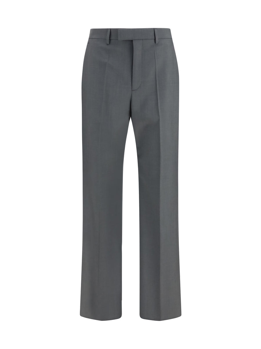 Tailored Wool-Mohair Pants Grey Merino Wool (ovis Aries) Trousers