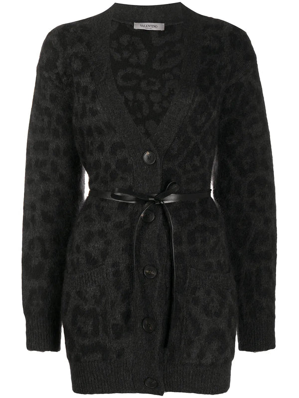 Valentino Mohair-wool blend cardigan in gray
