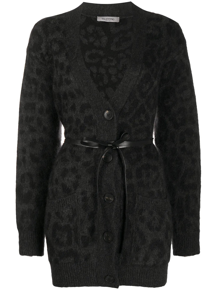 Valentino Mohair-wool blend cardigan in gray