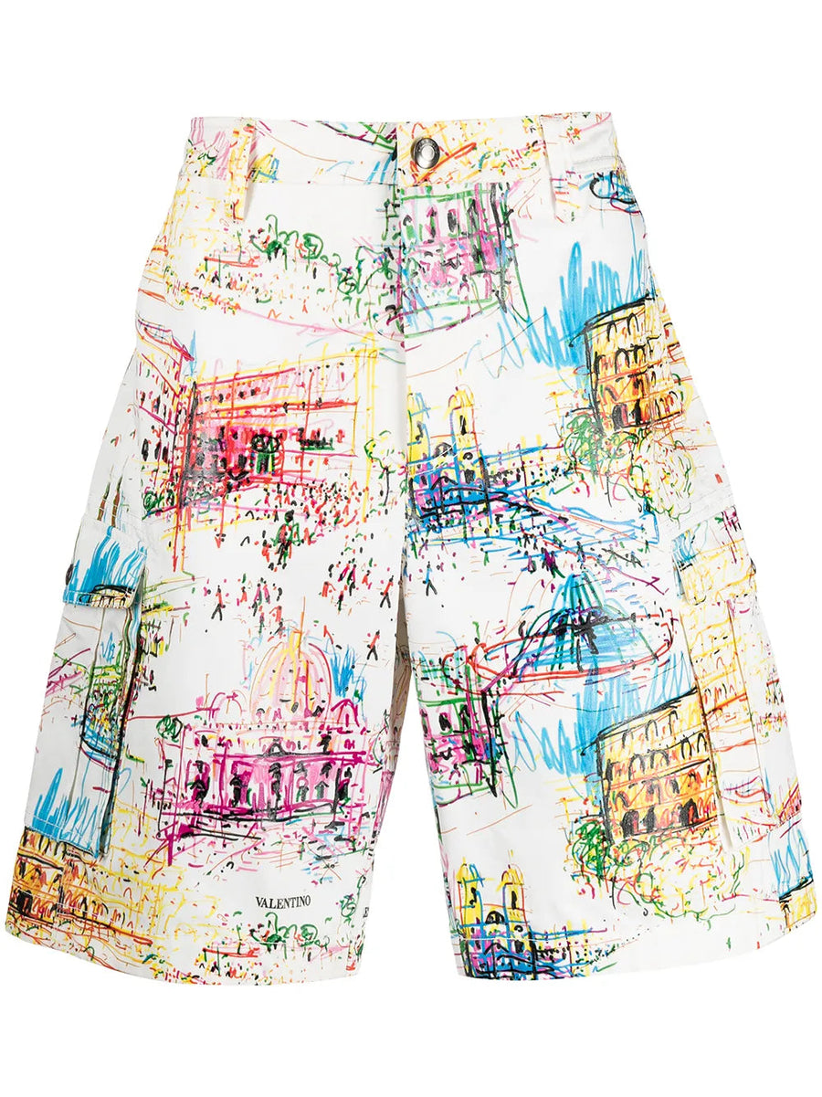 Valentino Cotton bermuda shorts in white