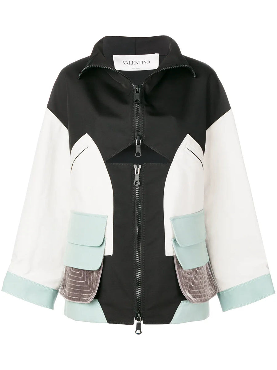 Valentino Cotton and virgin wool-silk blend jacket in black