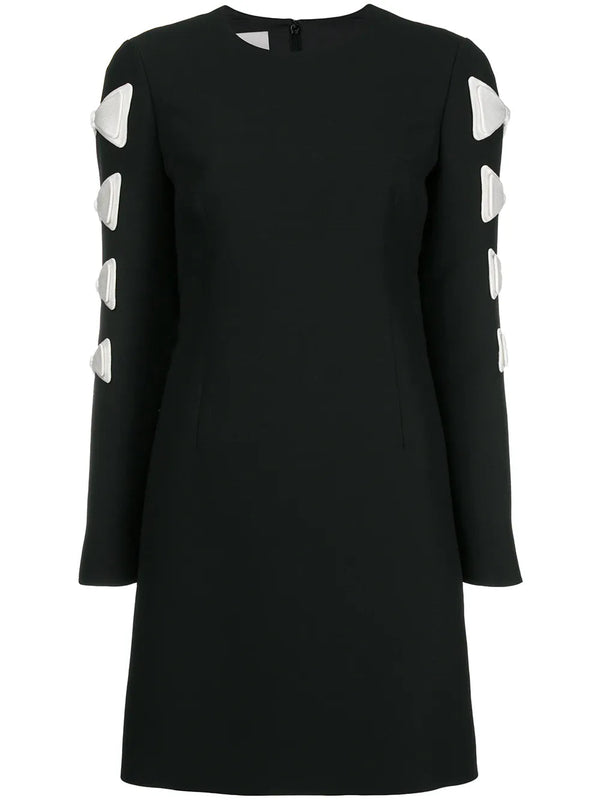 Valentino silk-virgin wool blend mini dress in black