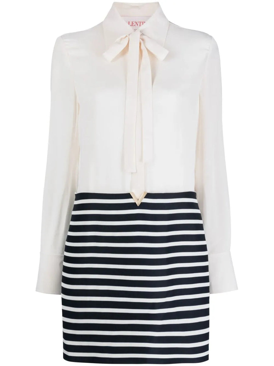 Valentino Virgin wool blend shirt dress in white