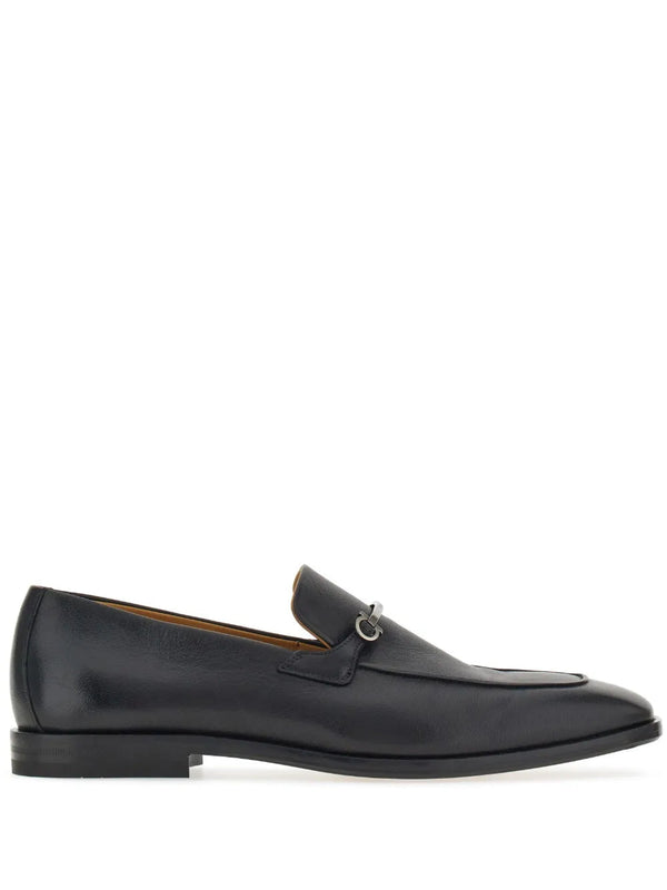 Ferragamo Goatskin and calf leather loafer in black