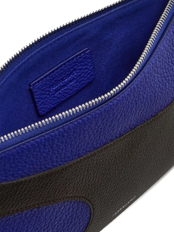 Ferragamo leather with canvas lining card case in multicolor