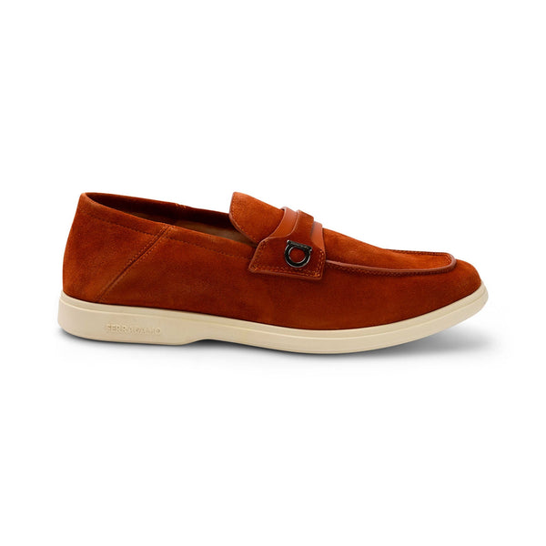 Ferragamo Suede loafer in red